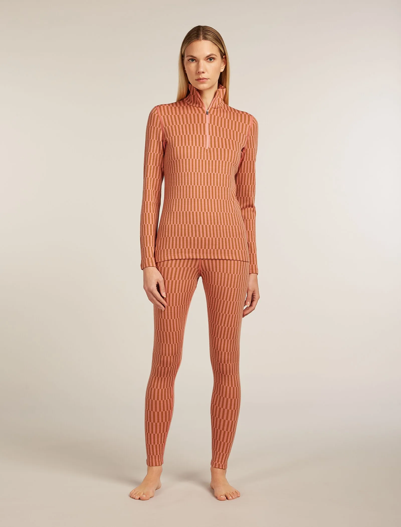 Women's Merino 260 Tech Vertex High Rise Thermal Leggings Snow Grid sold by Icebreaker product image thumbnail 3