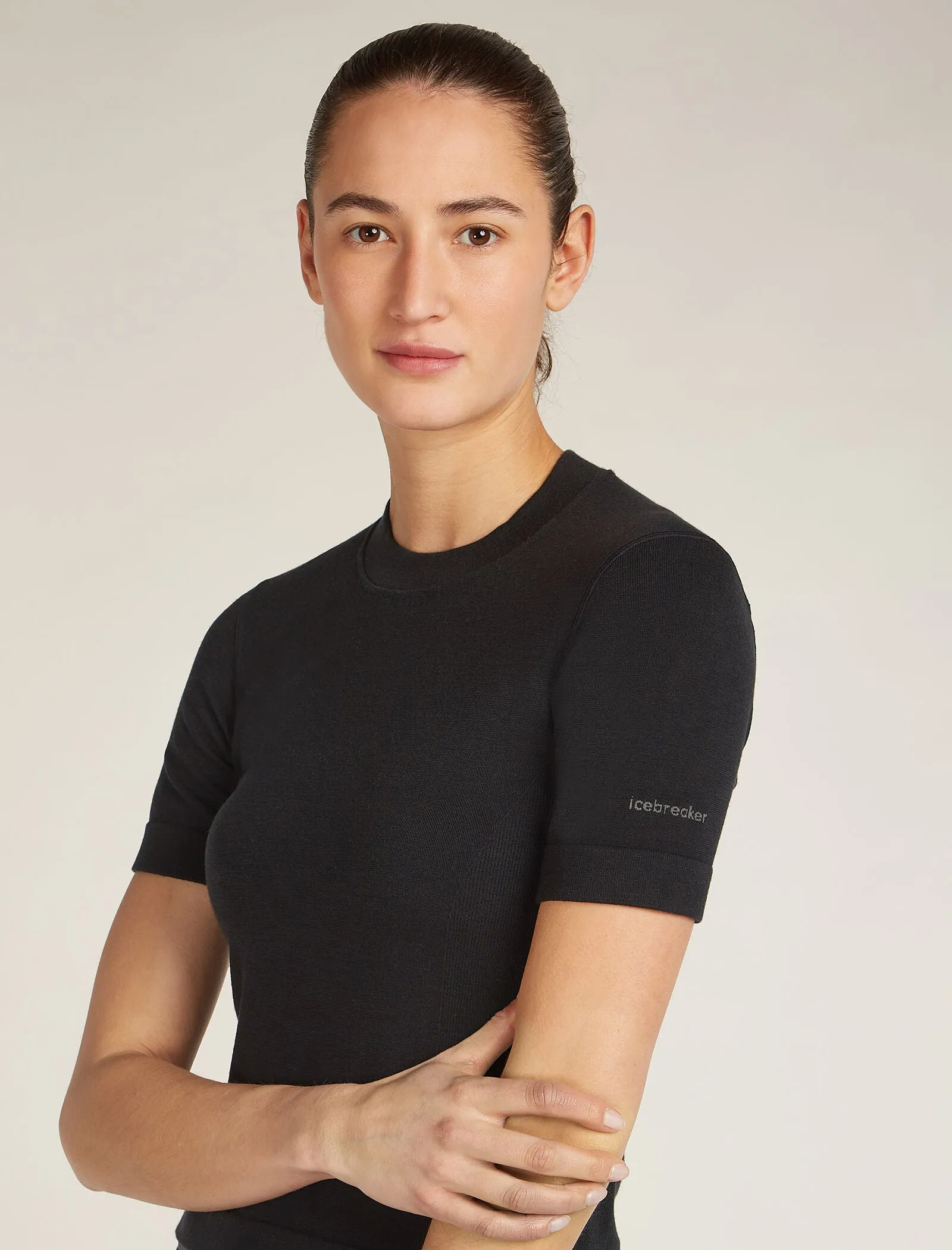 Women's Merino Blend 260 Seamless Rib Short Sleeve Mock Neck Thermal Top sold by Icebreaker product image thumbnail 5