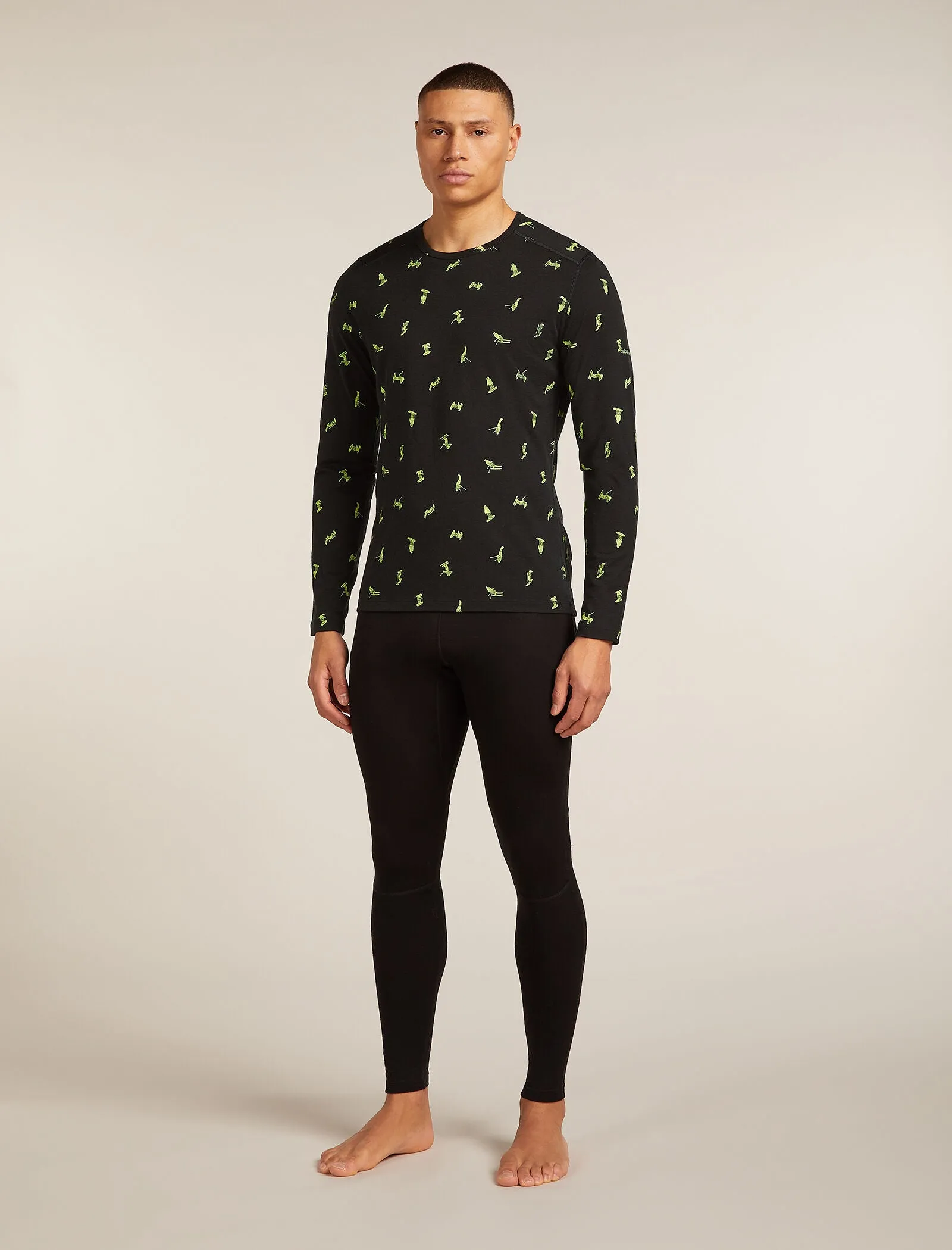 Men's Merino 200 Oasis Long Sleeve Crewe Thermal Top Snow Day sold by Icebreaker product image thumbnail 3
