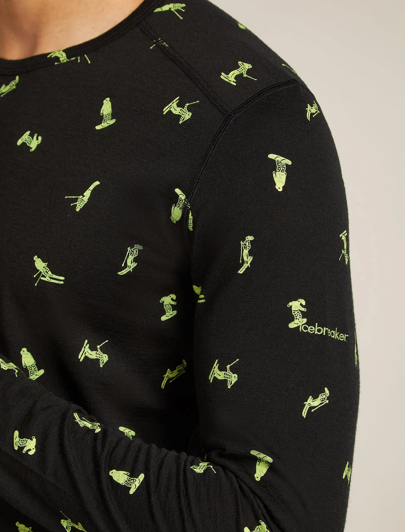 Men's Merino 200 Oasis Long Sleeve Crewe Thermal Top Snow Day sold by Icebreaker product image thumbnail 5