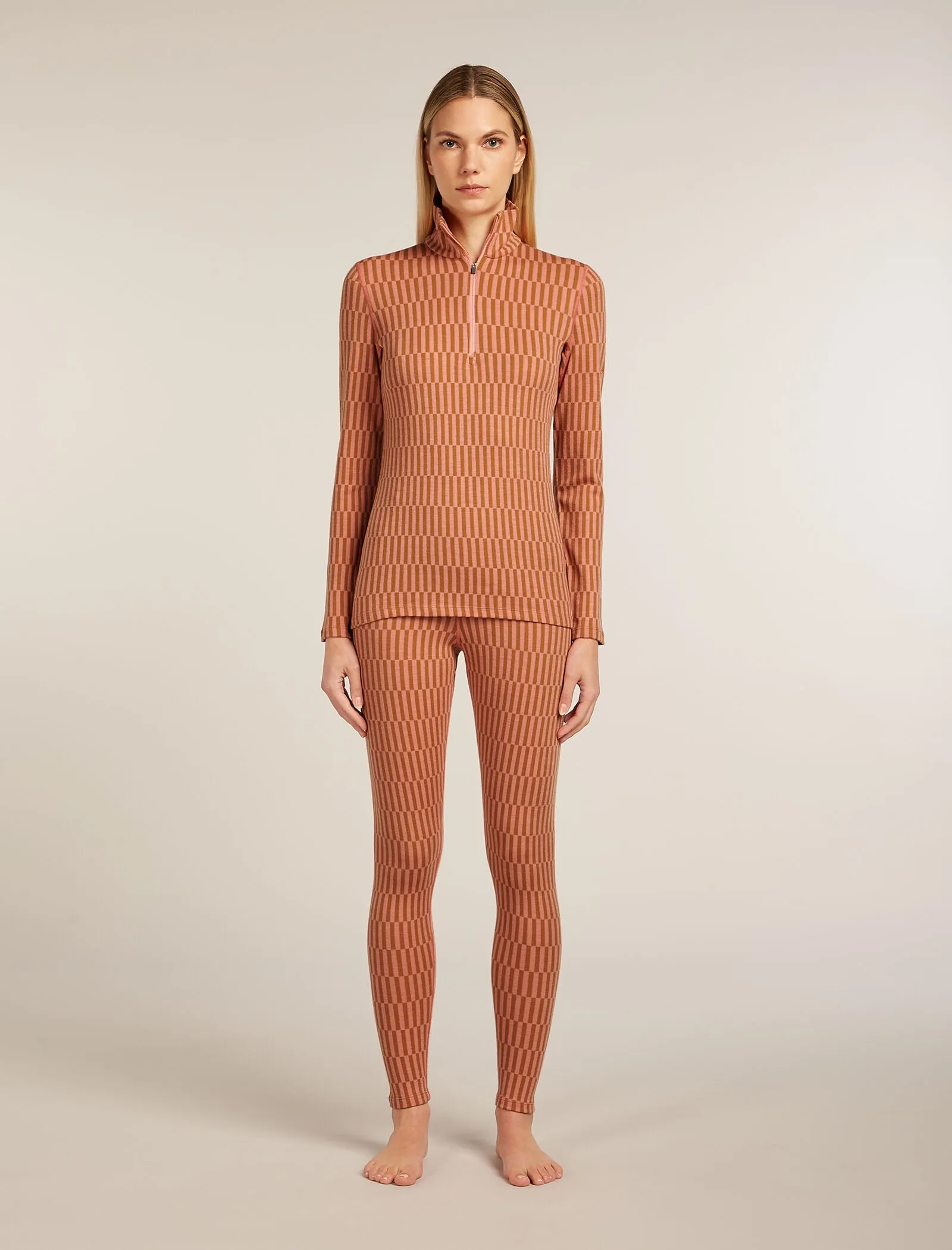 Women's Merino 260 Tech Vertex Long Sleeve Half Zip Thermal Top Snow Grid sold by Icebreaker product image thumbnail 3