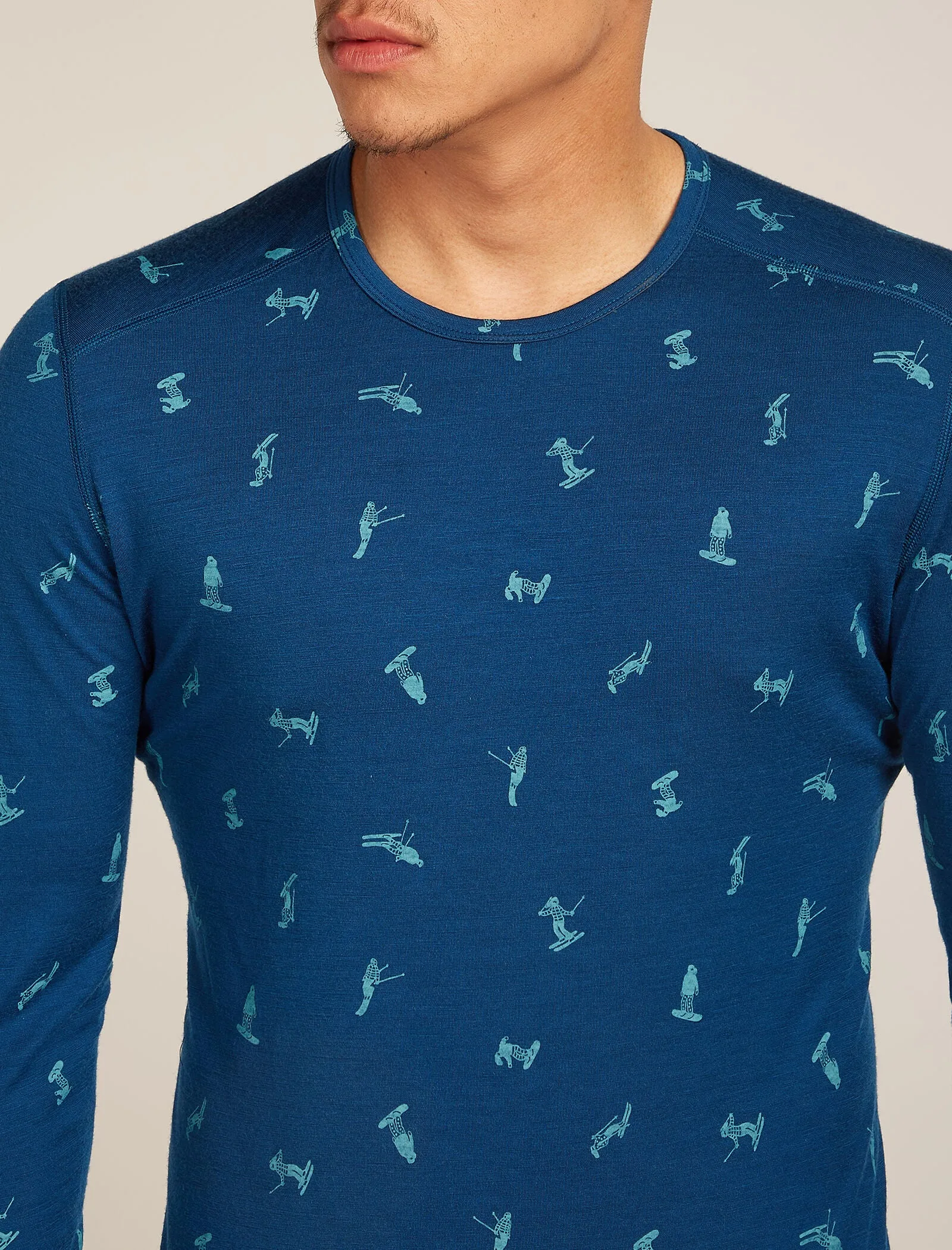 Men's Merino 200 Oasis Long Sleeve Crewe Thermal Top Snow Day sold by Icebreaker product image thumbnail 5