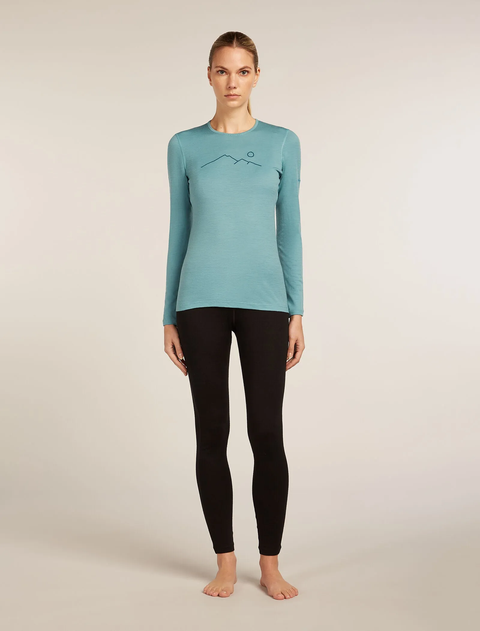 Women's Merino 200 Oasis Long Sleeve Crewe Thermal Top Rainer Ridge sold by Icebreaker product image thumbnail 3