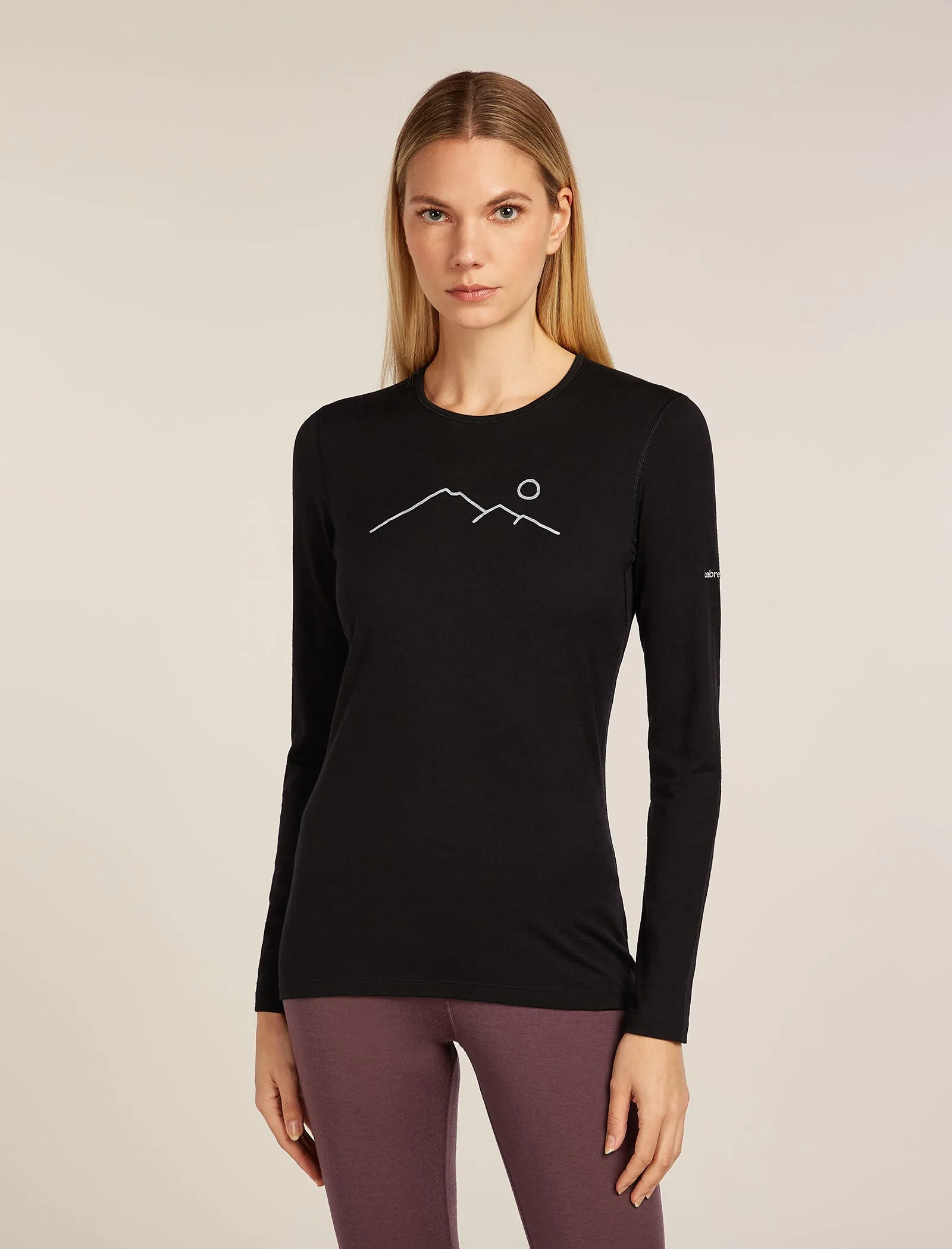 Women's Merino 200 Oasis Long Sleeve Crewe Thermal Top Rainer Ridge sold by Icebreaker
