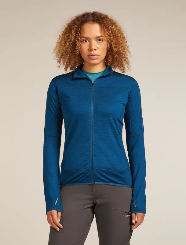 Women's Merino Blend 300 RealFleece™ Descender Long Sleeve Zip Jacket sold by Icebreaker
