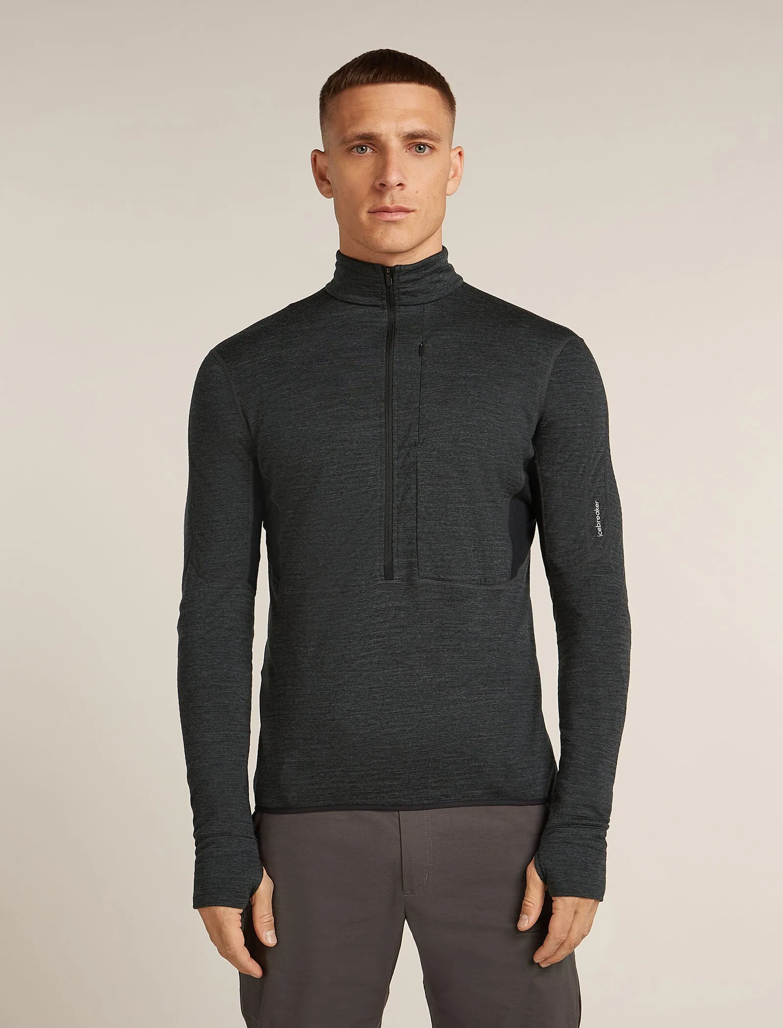 Men's Merino Blend 200 Realfleece™ Descender Long Sleeve Half Zip Top sold by Icebreaker