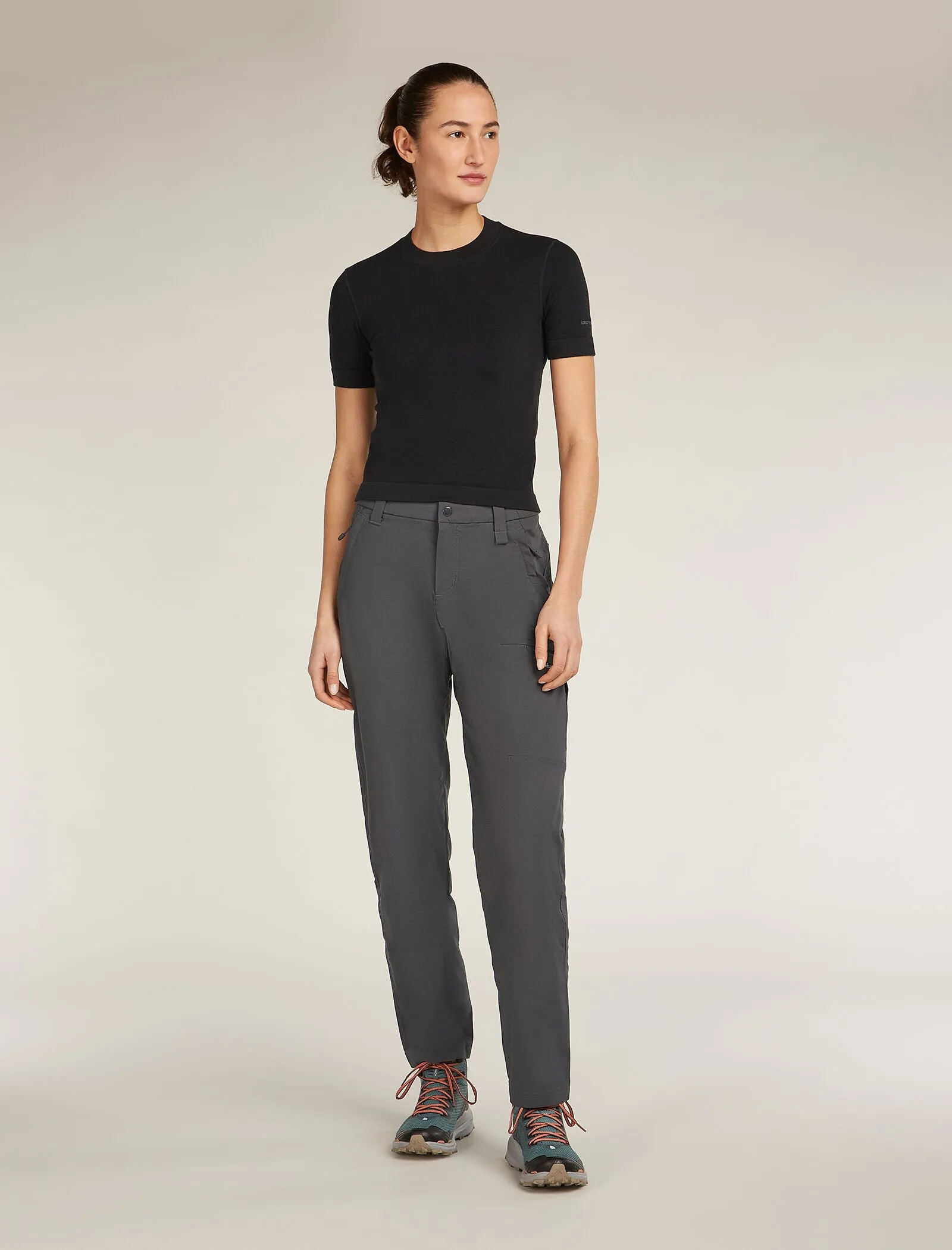 Women's Merino Blend 260 Seamless Rib Short Sleeve Mock Neck Thermal Top sold by Icebreaker product image thumbnail 3