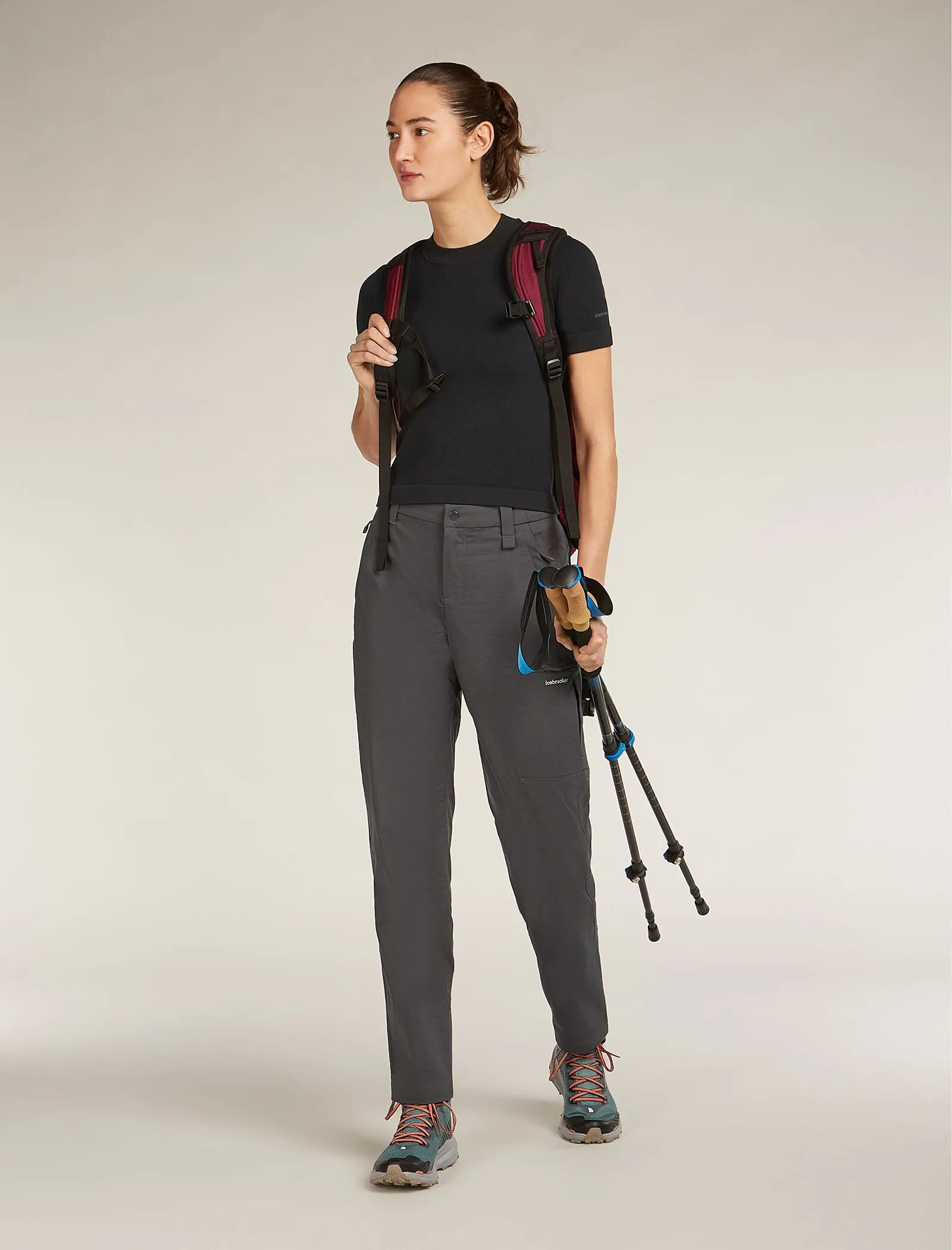 Women's Merino Blend 260 Seamless Rib Short Sleeve Mock Neck Thermal Top sold by Icebreaker product image thumbnail 4