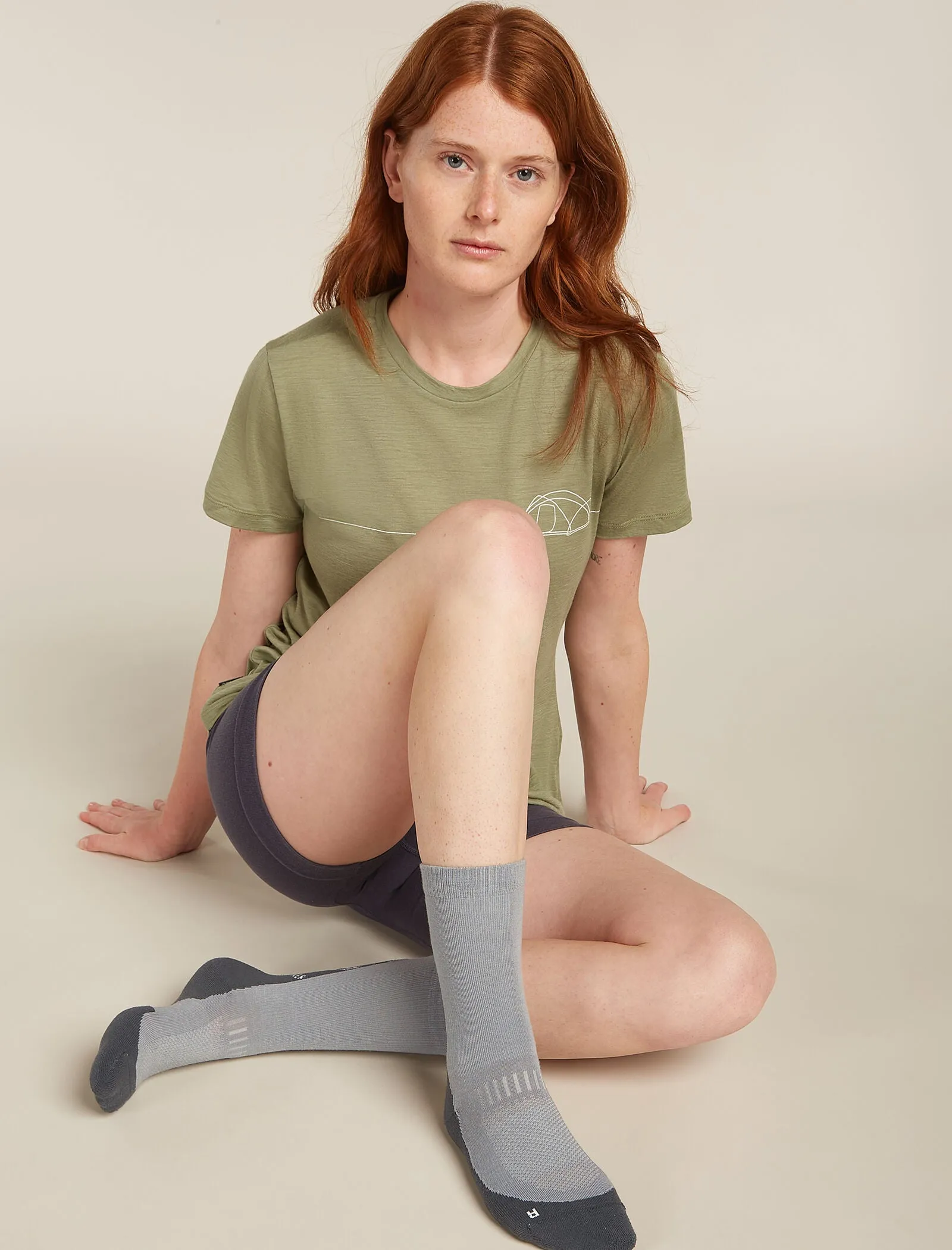 Women's Merino Hike+ Light Crew Socks Fresh Fern sold by Icebreaker product image thumbnail 2