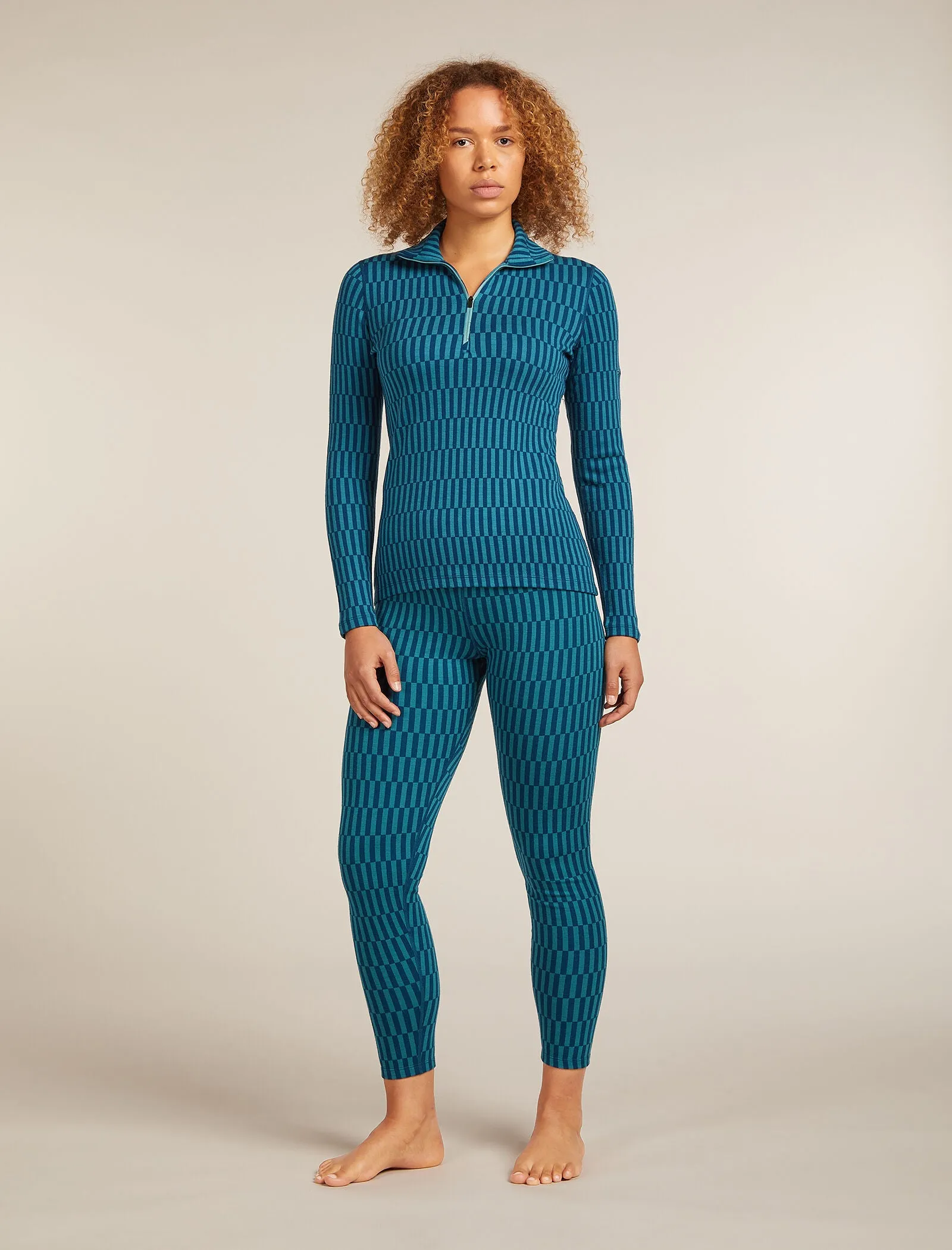 Women's Merino 260 Tech Vertex Long Sleeve Half Zip Thermal Top Snow Grid sold by Icebreaker product image thumbnail 3