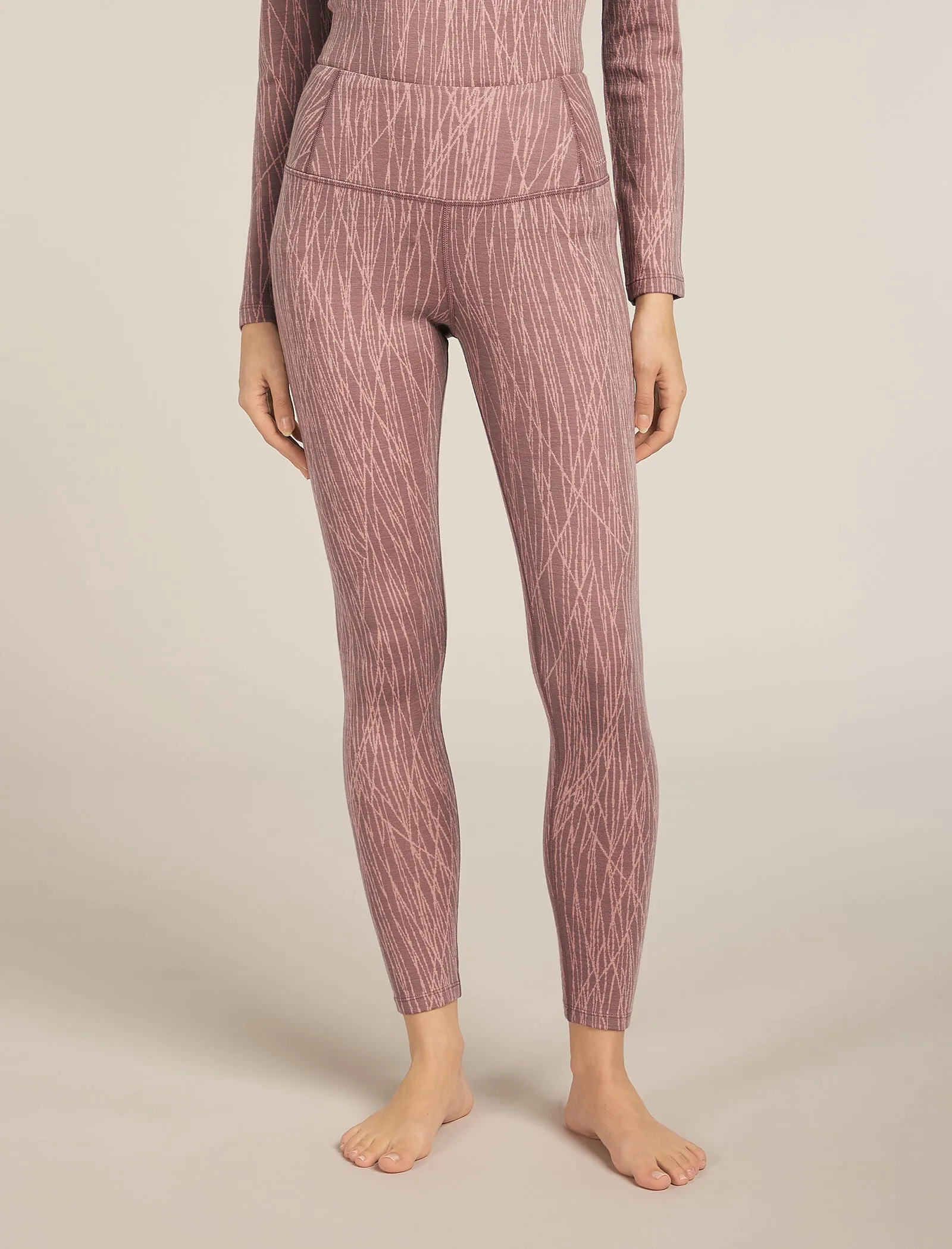 Women's Merino 260 Tech Vertex High Rise Thermal Leggings Delta Lines sold by Icebreaker