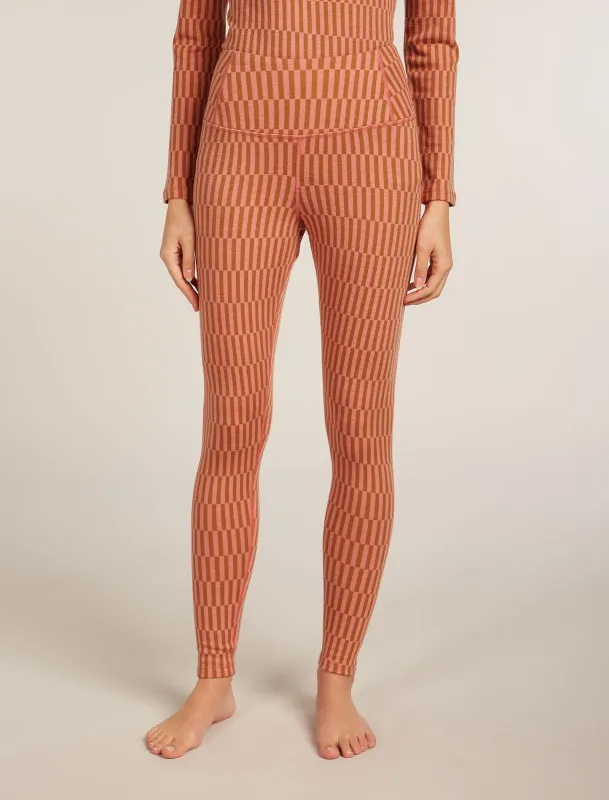 Women's Merino 260 Tech Vertex High Rise Thermal Leggings Snow Grid sold by Icebreaker