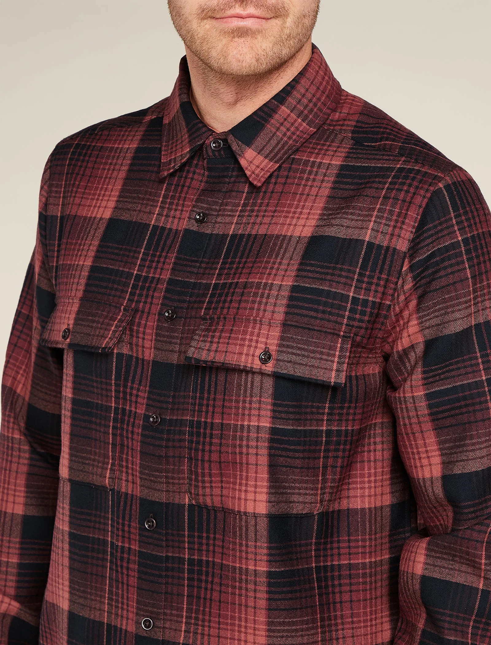 Men's Merino 200 Dawnder Long Sleeve Flannel Shirt Plaid sold by Icebreaker product image thumbnail 5