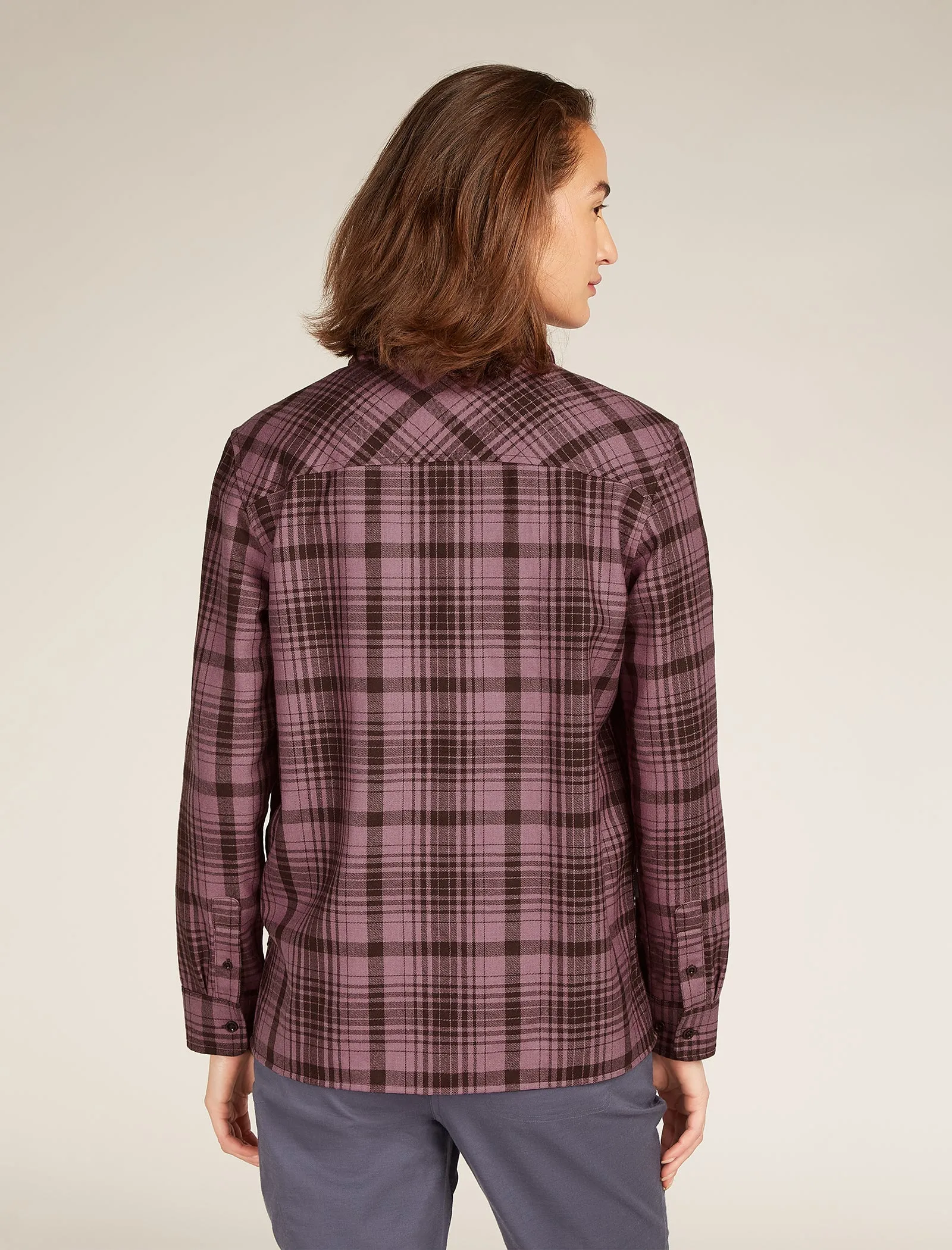 Women's Merino 200 Dawnder Long Sleeve Flannel Shirt Plaid sold by Icebreaker product image thumbnail 2