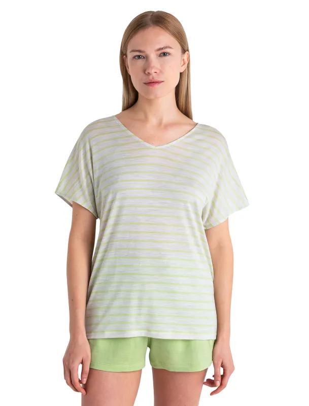 Women's Merino Blend Drayden Reversible Top Stripe sold by Icebreaker
