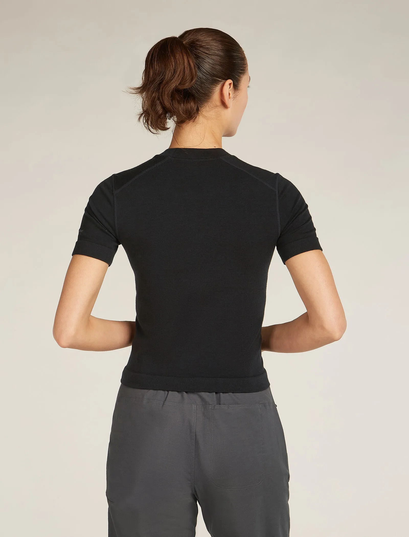 Women's Merino Blend 260 Seamless Rib Short Sleeve Mock Neck Thermal Top sold by Icebreaker product image thumbnail 2