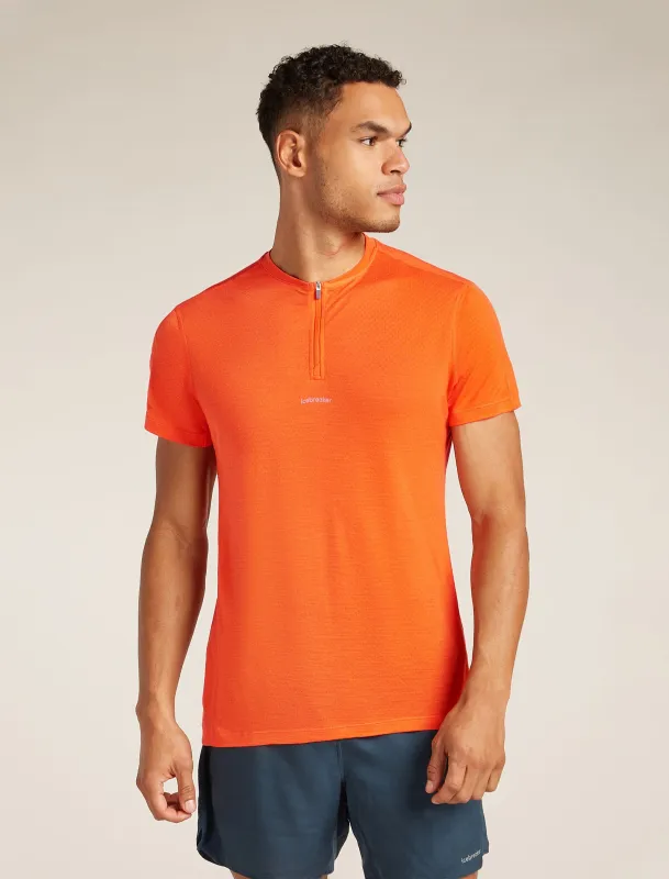 Men's Merino Blend 125 Cool-Lite™ Speed Short Sleeve Quarter Zip Top sold by Icebreaker