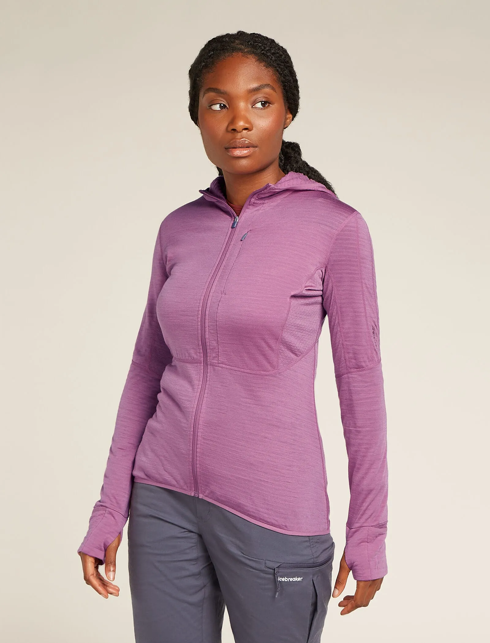 Women's Merino Blend 200 Realfleece™ Descender Long Sleeve Zip Hoodie sold by Icebreaker