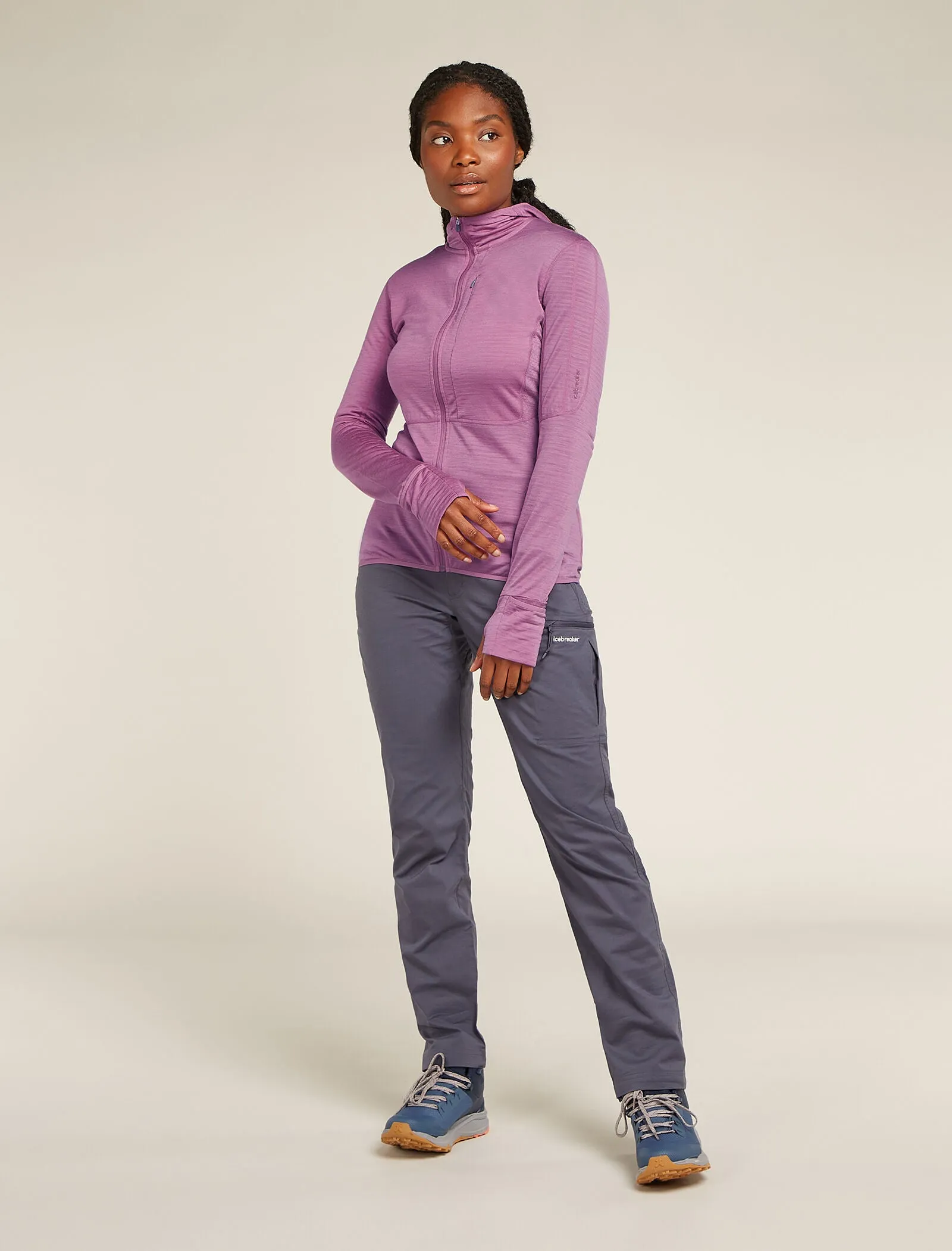 Women's Merino Blend 200 Realfleece™ Descender Long Sleeve Zip Hoodie sold by Icebreaker product image thumbnail 3