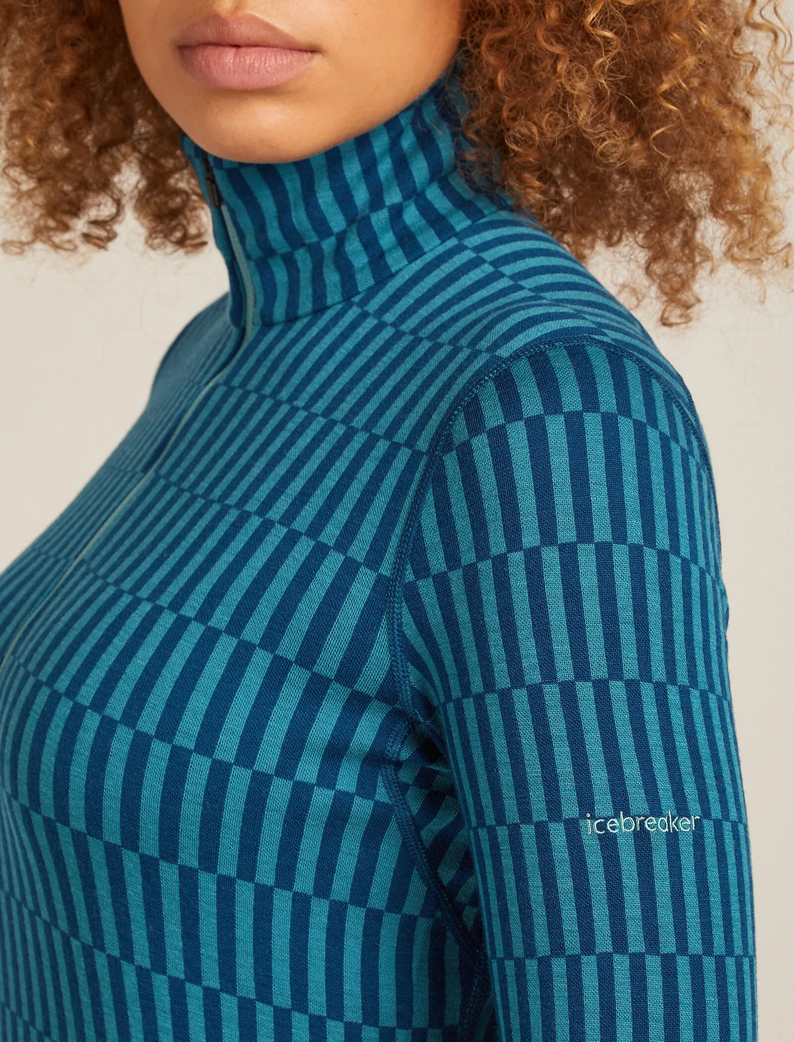 Women's Merino 260 Tech Vertex Long Sleeve Half Zip Thermal Top Snow Grid sold by Icebreaker product image thumbnail 5