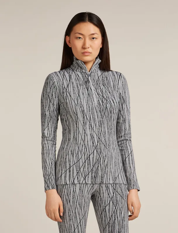 Women's Merino 260 Tech Vertex Long Sleeve Half Zip Thermal Top Delta Lines sold by Icebreaker