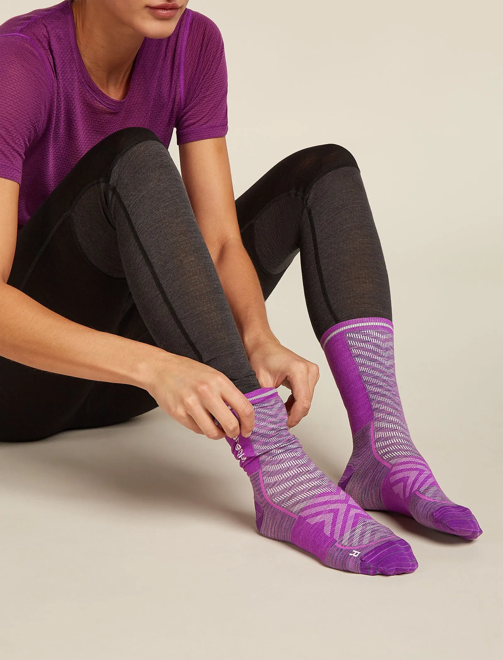 Women's Merino Blend Run+ Ultralight Crew Socks Fusion Dye sold by Icebreaker product image thumbnail 2