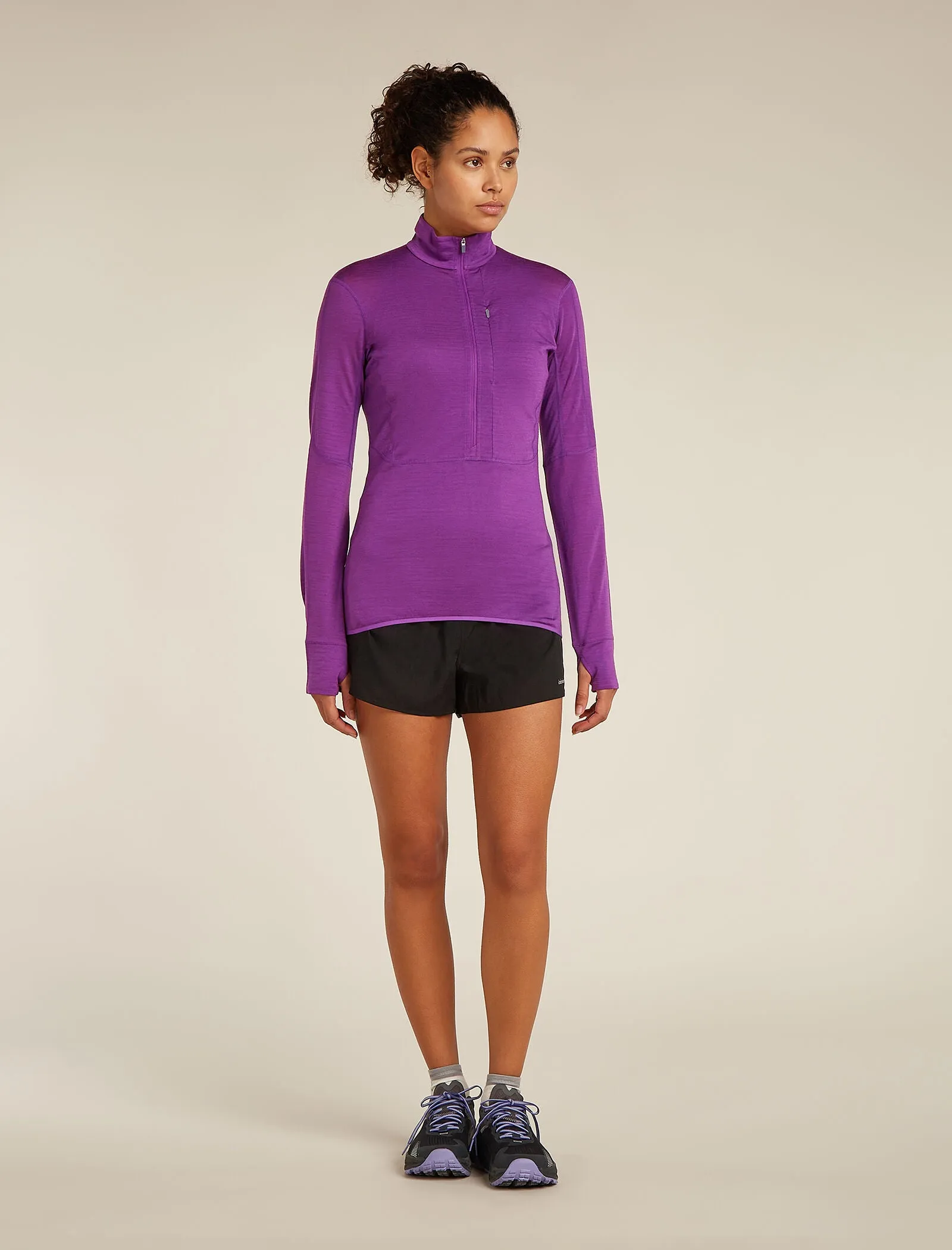 Women's Merino Blend 200 Realfleece™ Descender Long Sleeve Half Zip Top sold by Icebreaker product image thumbnail 3