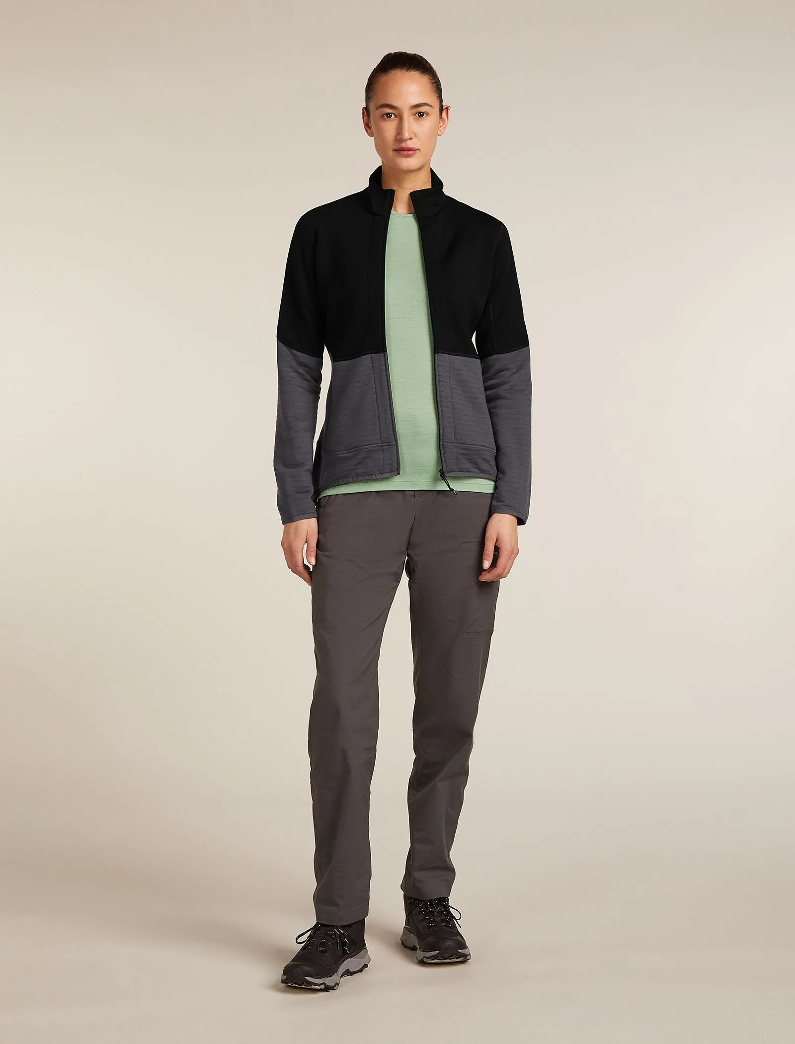 Women's Merino 400 RealFleece™ Descender Long Sleeve Zip Jacket sold by Icebreaker product image thumbnail 3