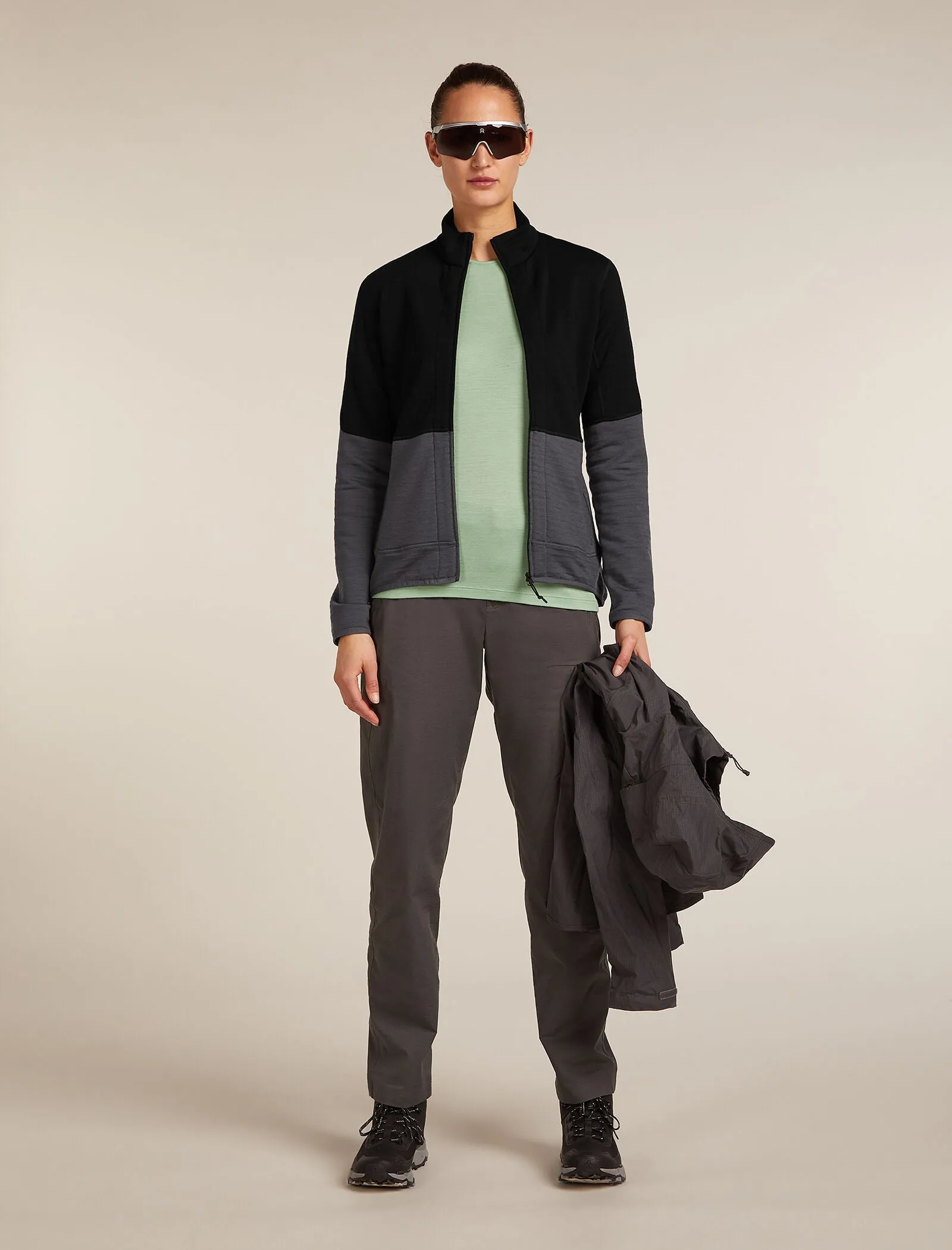 Women's Merino 400 RealFleece™ Descender Long Sleeve Zip Jacket sold by Icebreaker product image thumbnail 4