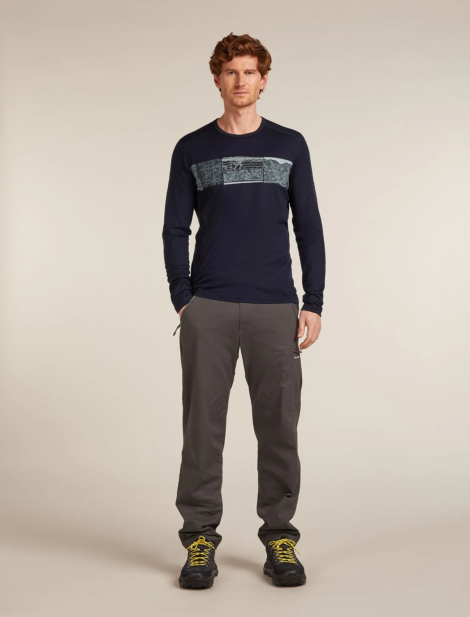 Men's Merino 200 Oasis Long Sleeve Crewe Thermal Top Elevation Line sold by Icebreaker product image thumbnail 3