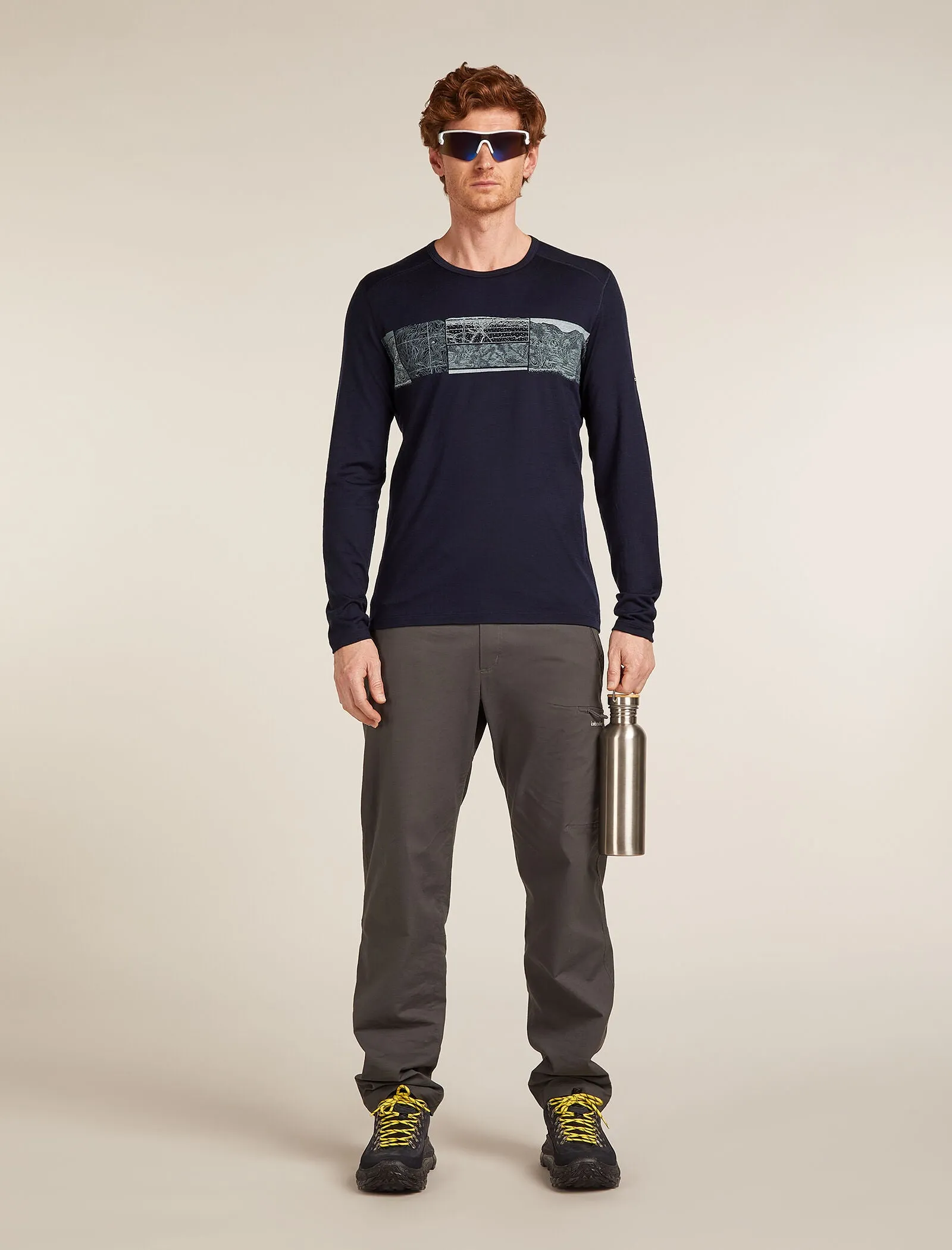 Men's Merino 200 Oasis Long Sleeve Crewe Thermal Top Elevation Line sold by Icebreaker product image thumbnail 4