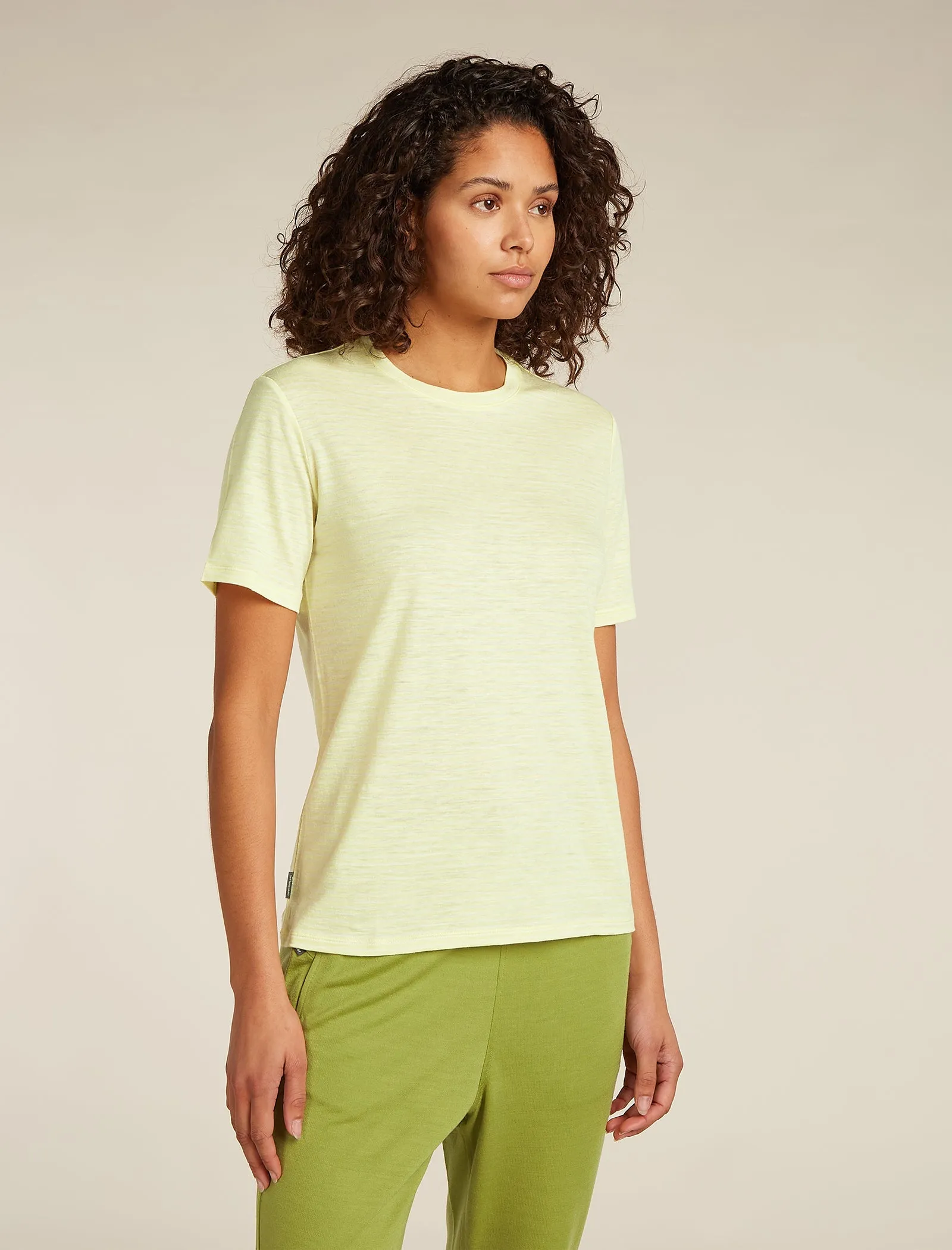 Women's Merino Linen T-Shirt Stripe sold by Icebreaker