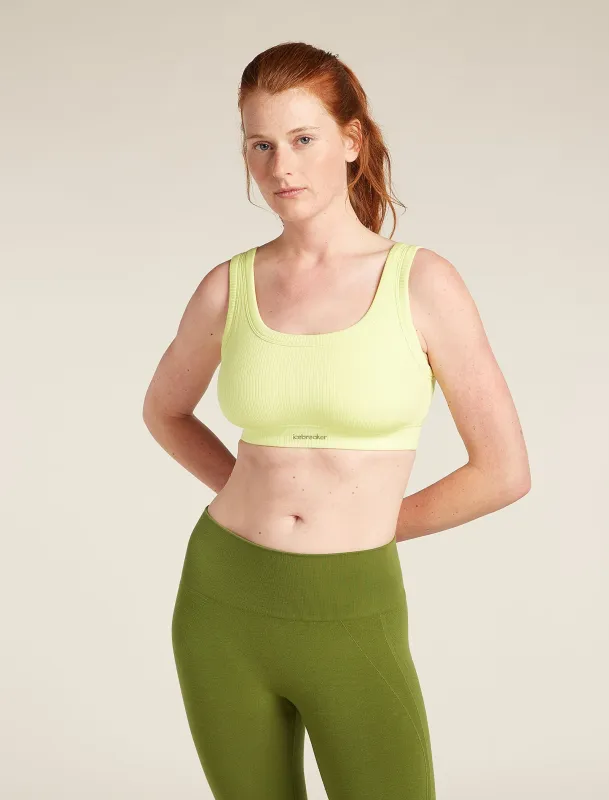 Women's Merino Blend Rib Lotus Bra made by Icebreaker