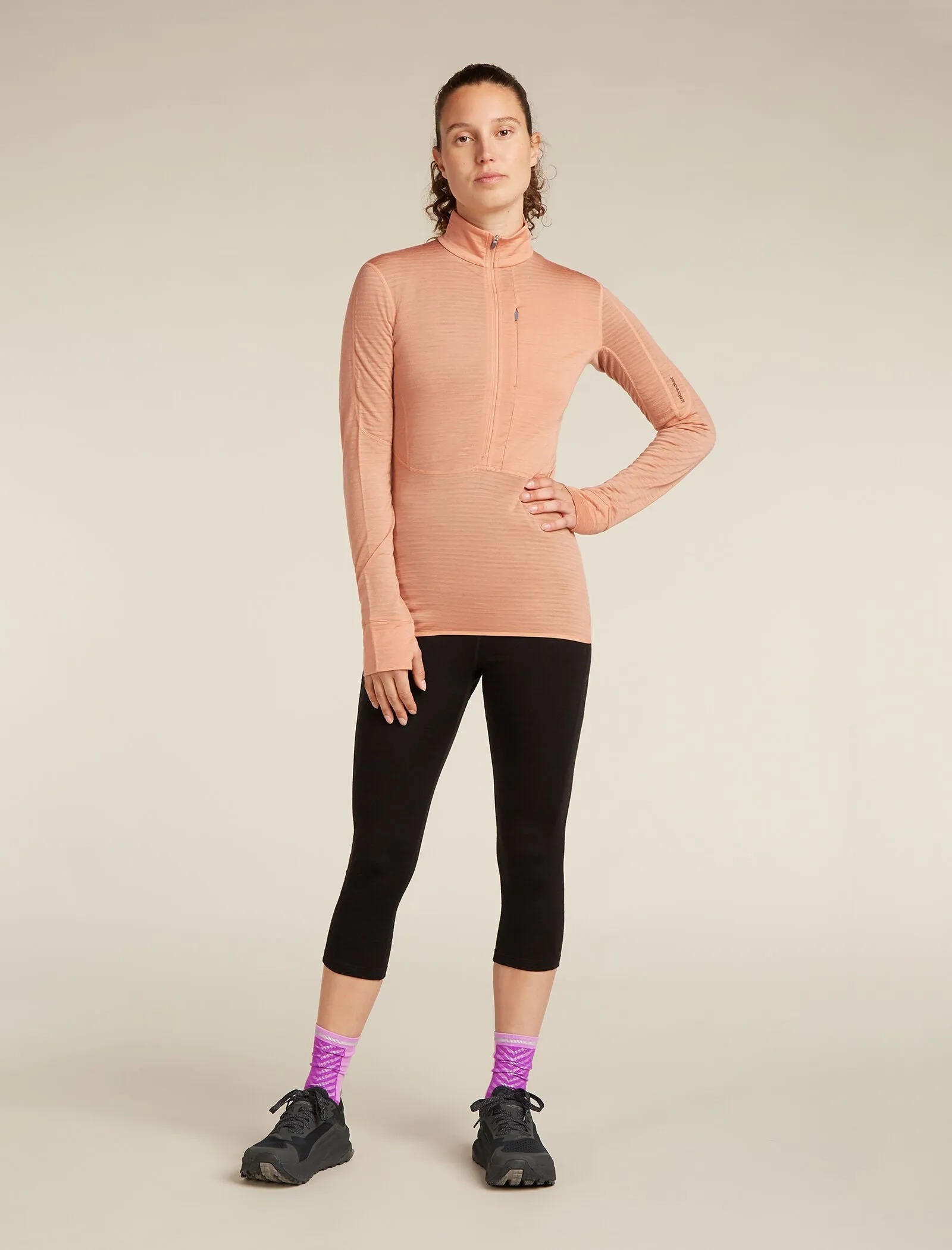Women's Merino Blend 200 Realfleece™ Descender Long Sleeve Half Zip Top sold by Icebreaker product image thumbnail 3