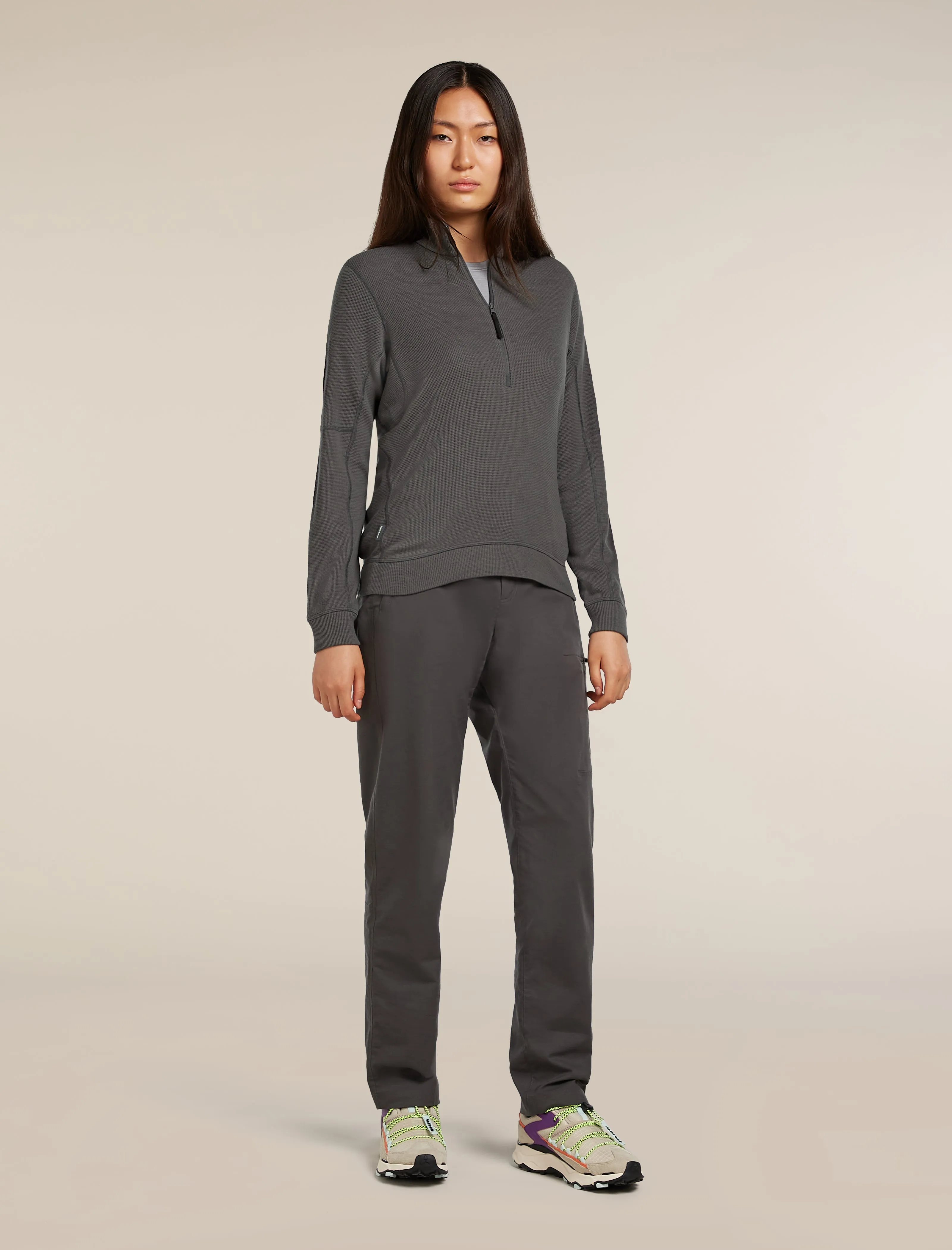 Women's Merino 260 Waffle Knit Wander Long Sleeve Half Zip Top sold by Icebreaker product image thumbnail 3