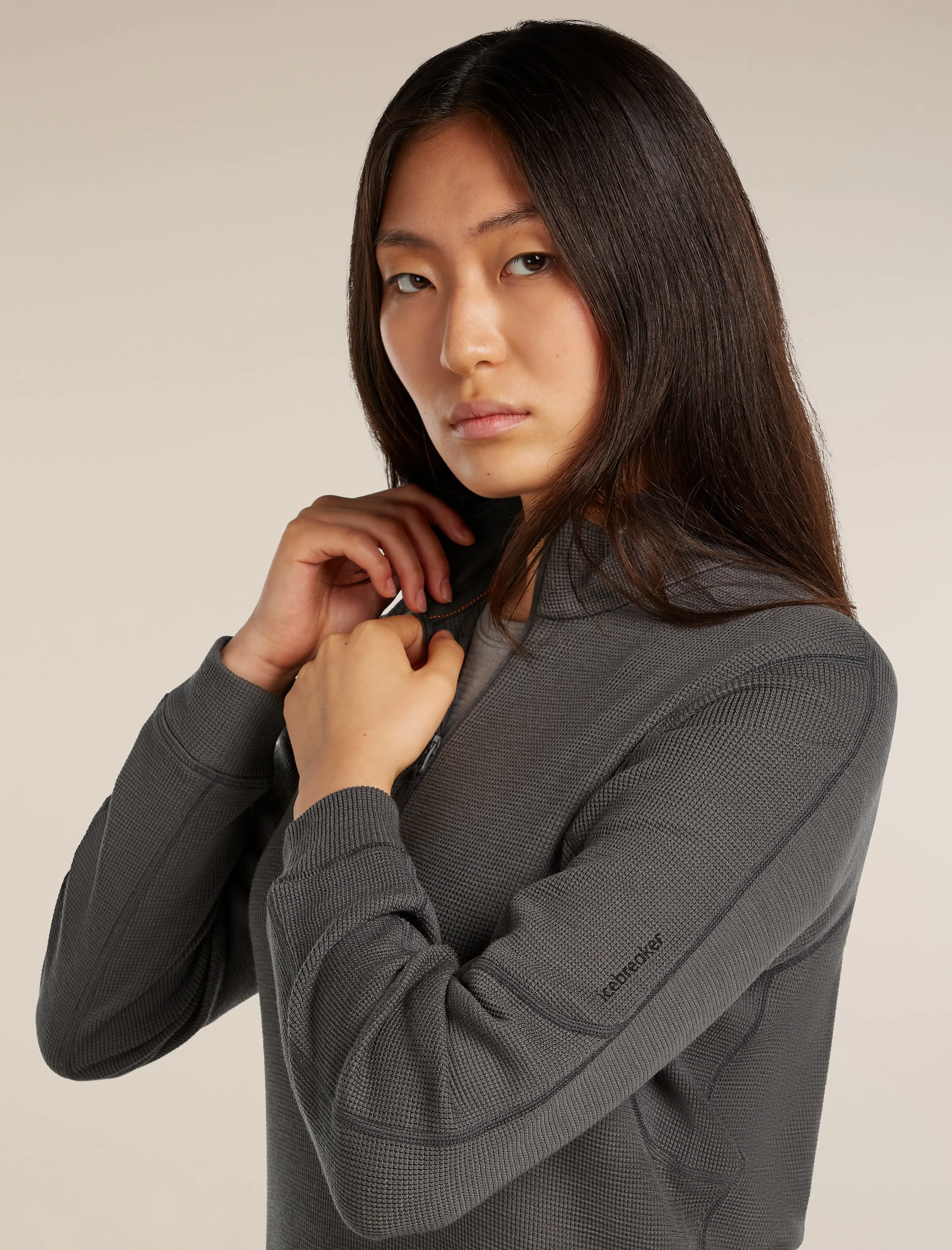 Women's Merino 260 Waffle Knit Wander Long Sleeve Half Zip Top sold by Icebreaker product image thumbnail 5