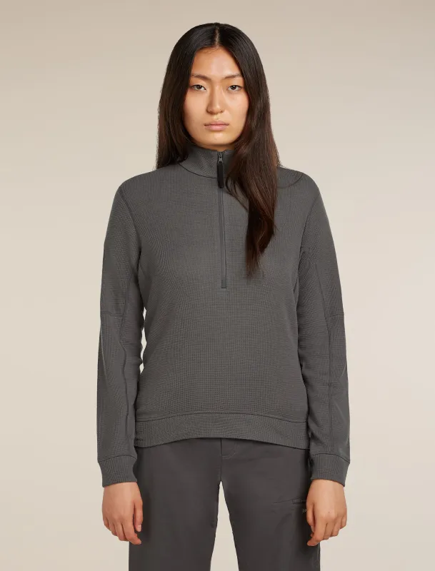 Women's Merino 260 Waffle Knit Wander Long Sleeve Half Zip Top sold by Icebreaker