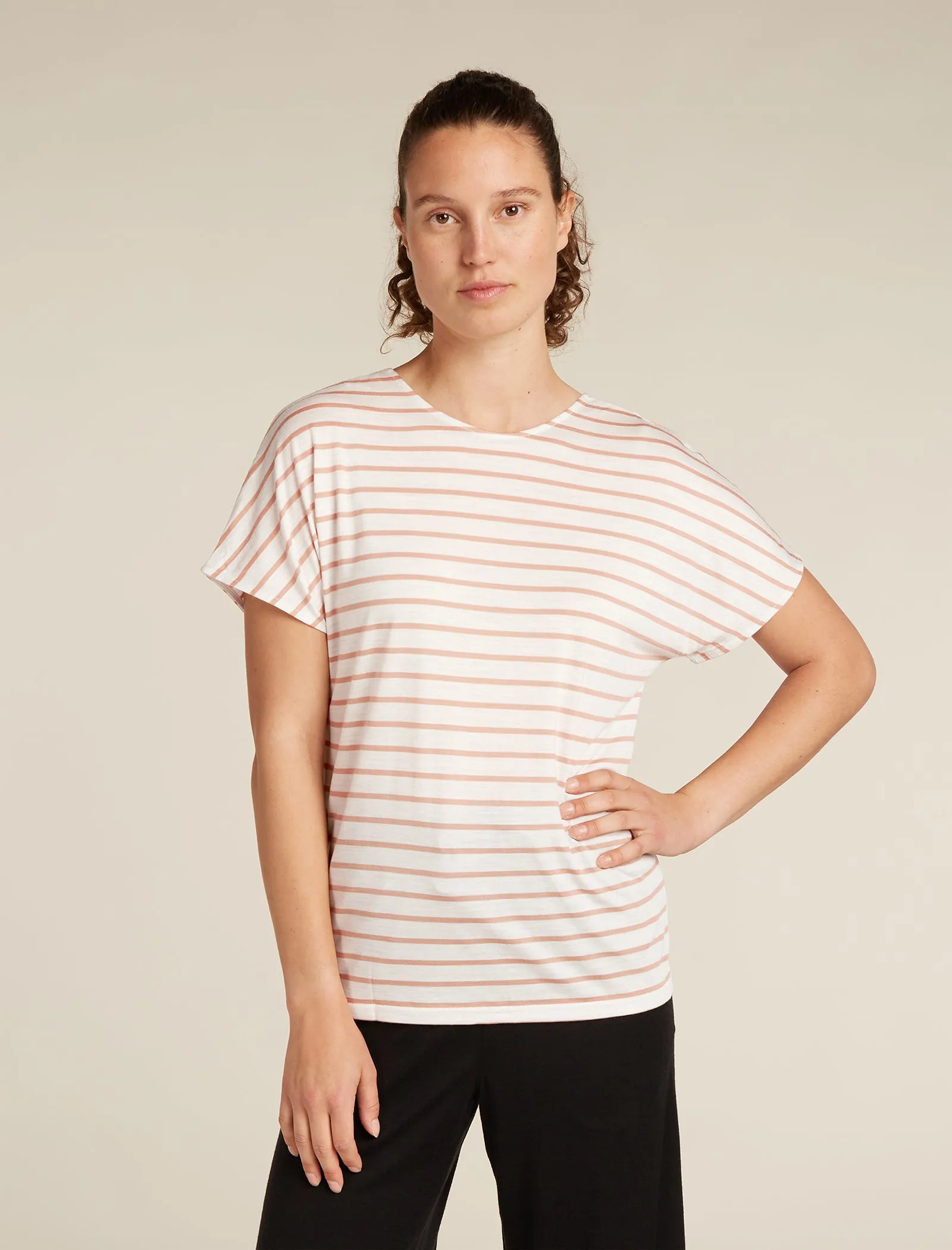 Women's Merino Blend Drayden Reversible Top Stripe sold by Icebreaker