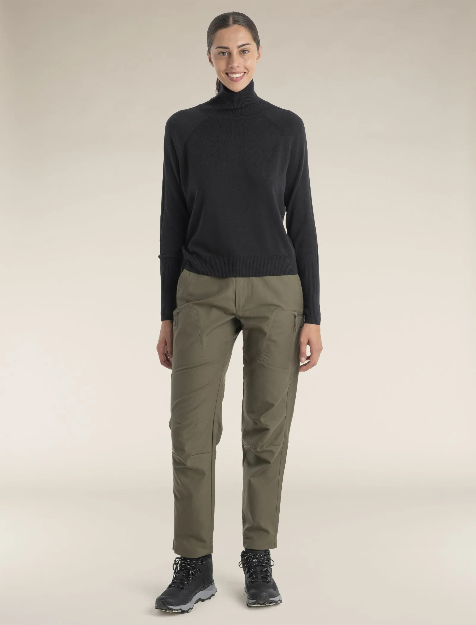 Women's MerinoFine™ Luxe Long Sleeve High Neck Sweater sold by Icebreaker product image thumbnail 3