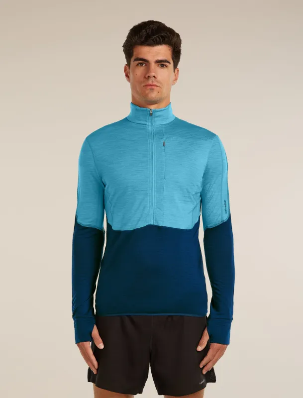 Men's Merino Blend 200 RealFleece™ Descender Long Sleeve Half Zip made by Icebreaker
