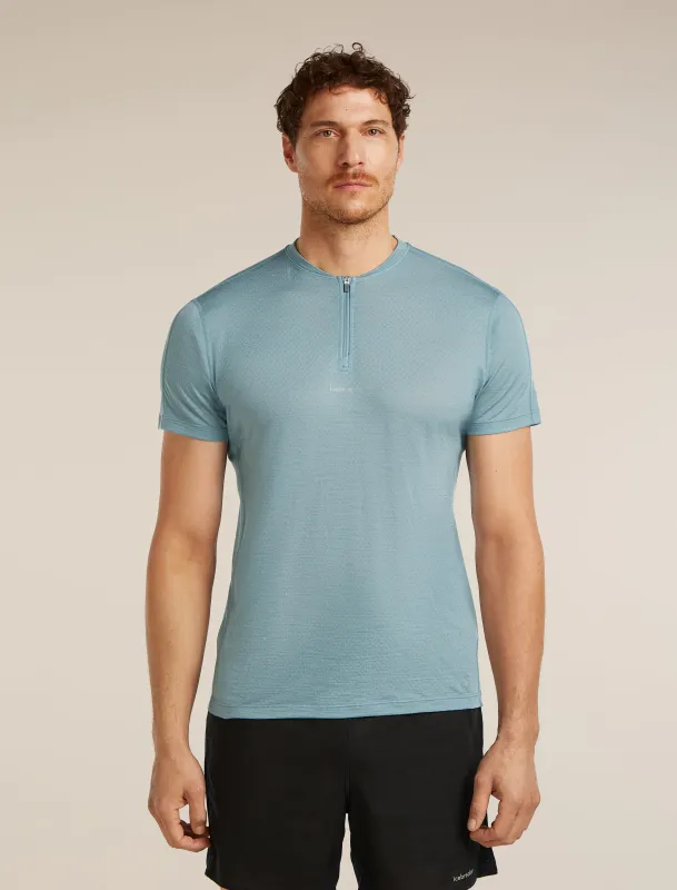 Men's Merino Blend 125 Cool-Lite™ Speed Short Sleeve Quarter Zip made by Icebreaker