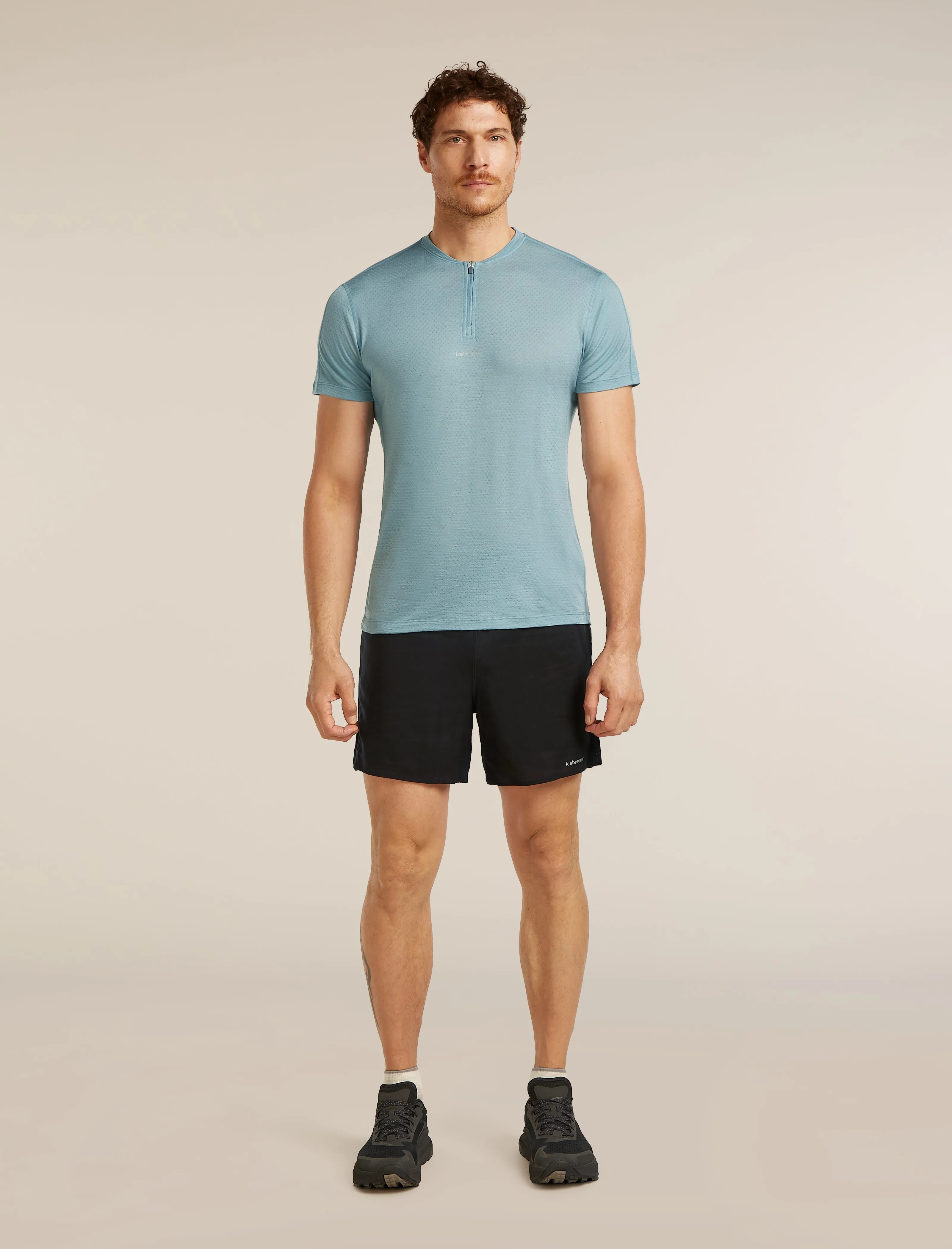 Men's Merino Blend 125 Cool-Lite™ Speed Short Sleeve Quarter Zip sold by Icebreaker product image thumbnail 3
