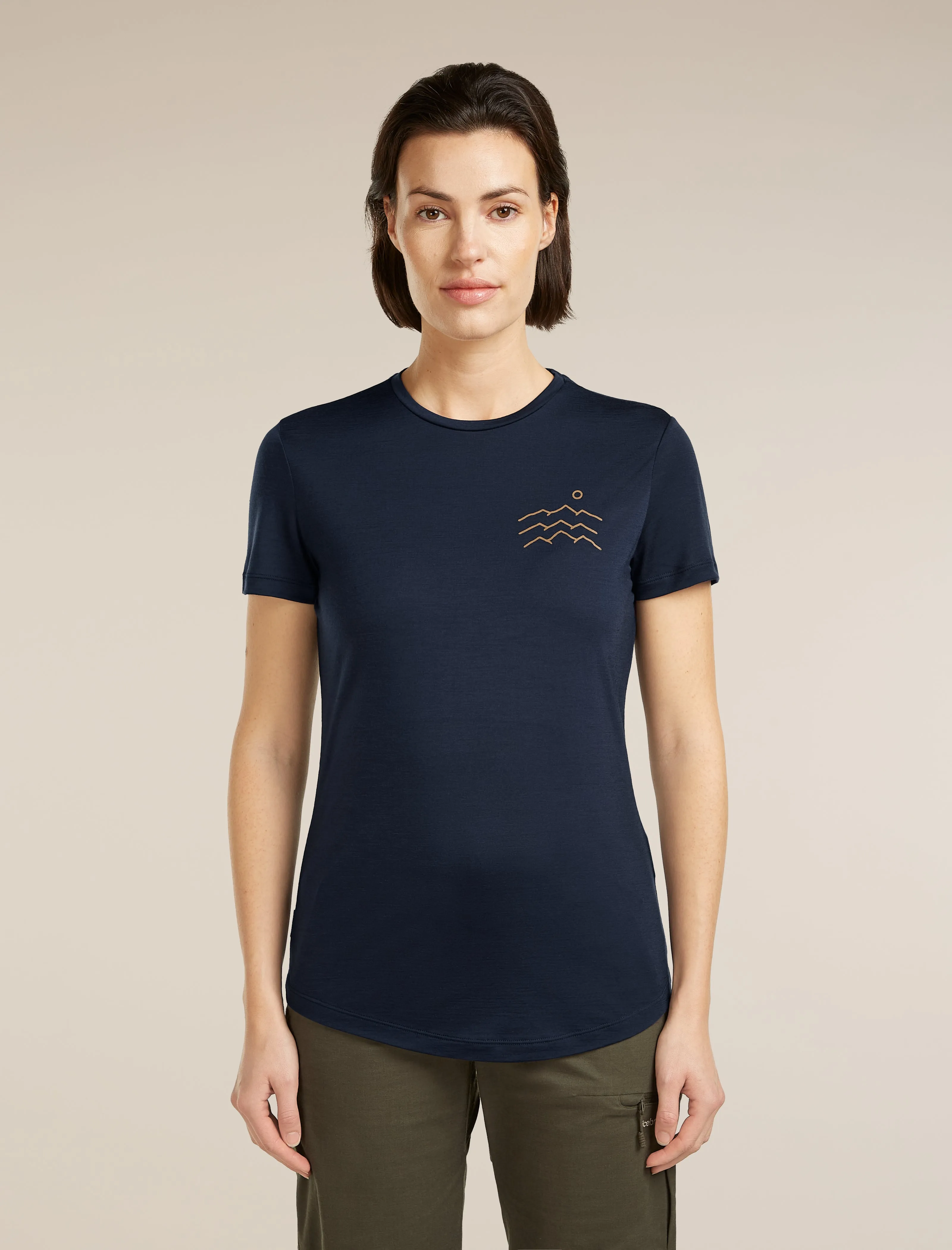 Women's Merino Blend 125 Cool-Lite™ Sphere Short Sleeve Tee Across The Peak sold by Icebreaker