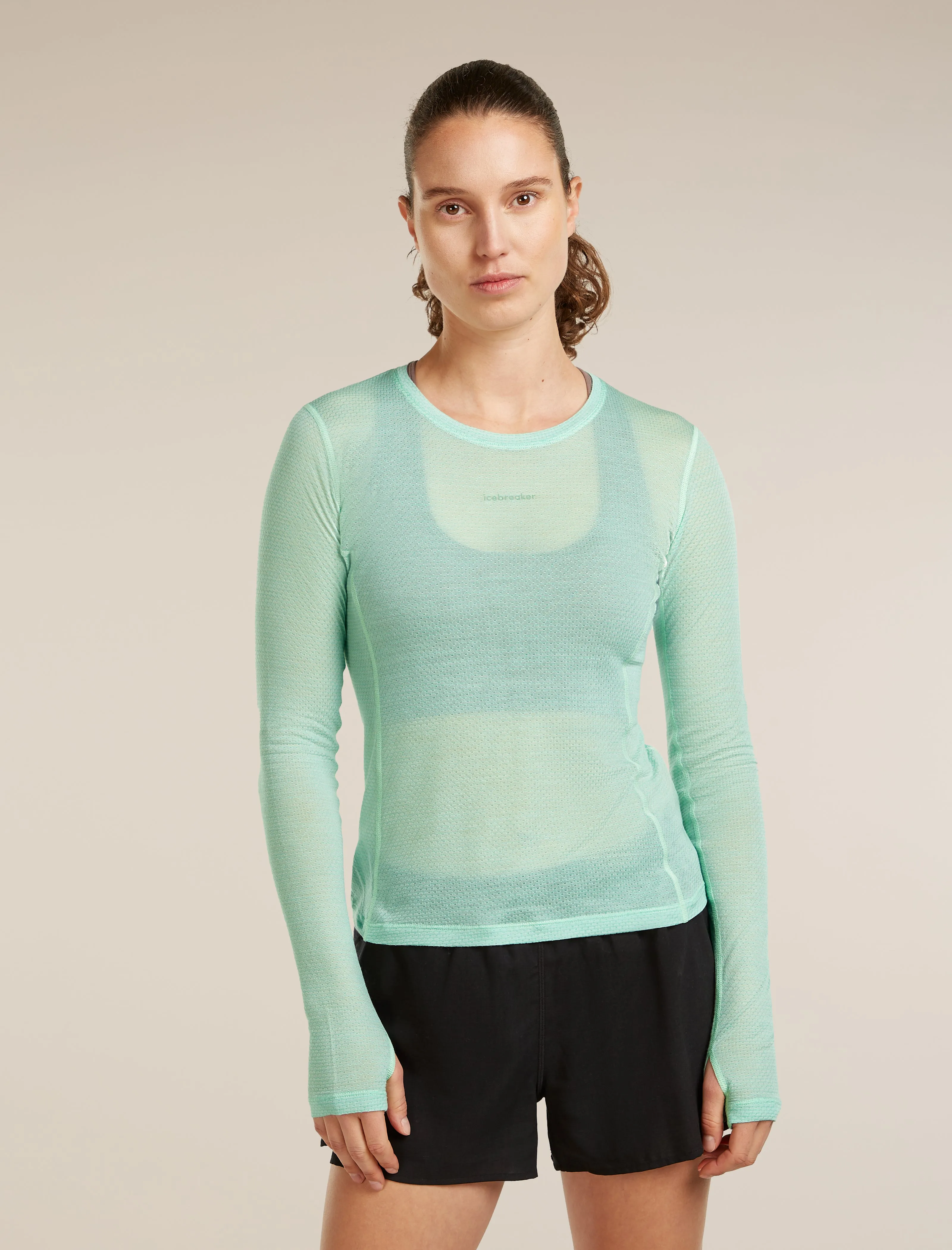 Women's Merino Blend 75 Cool-Lite™ Featherlight™ Long Sleeve Crewe sold by Icebreaker
