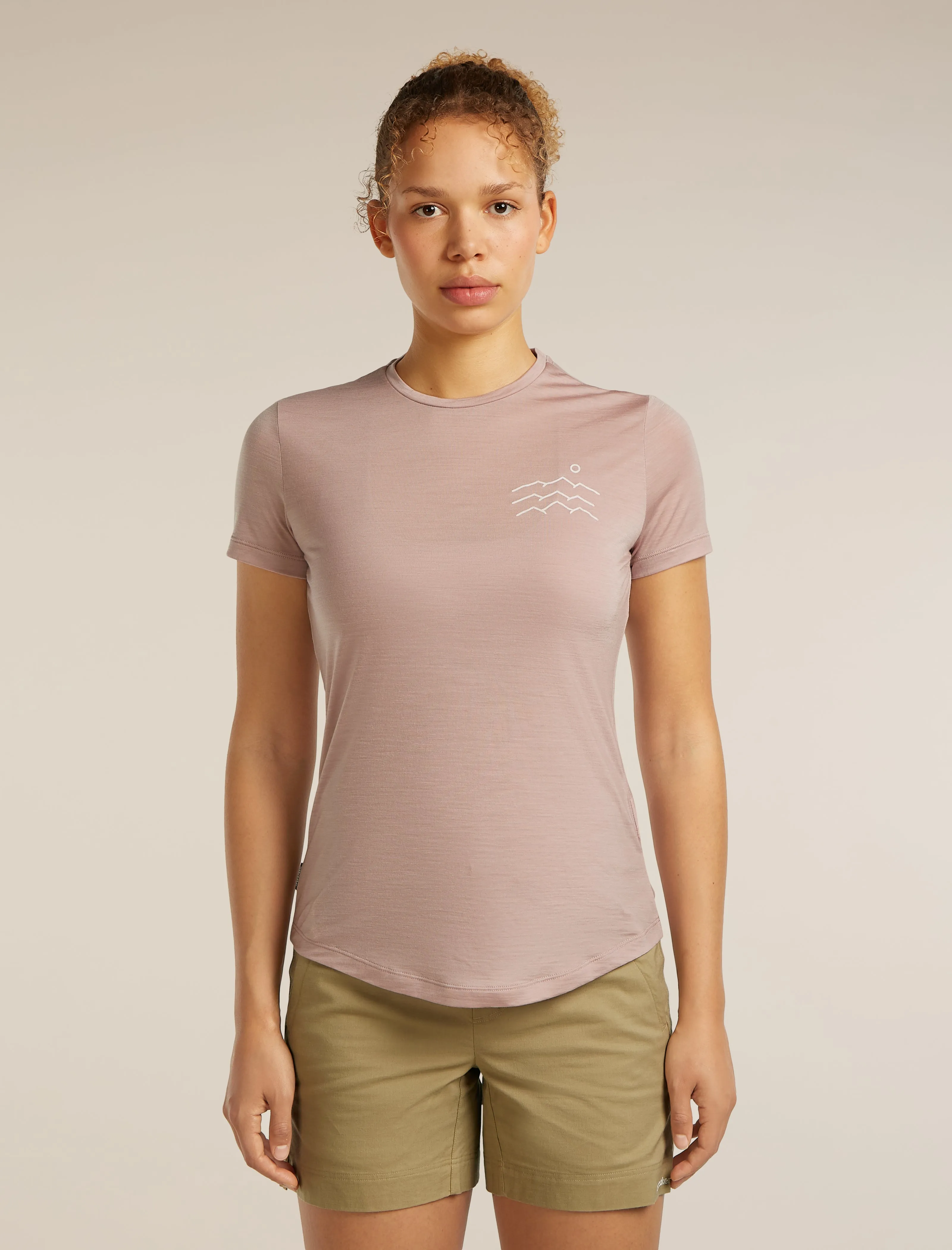 Women's Merino Blend 125 Cool-Lite™ Sphere Short Sleeve T-Shirt Across the Peaks sold by Icebreaker