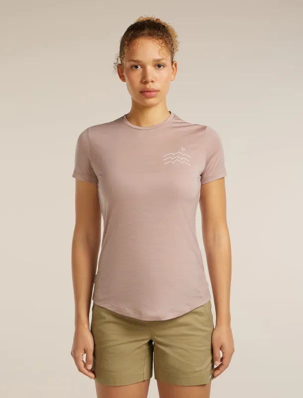 Women's Merino Blend 125 Cool-Lite™ Sphere Short Sleeve T-Shirt Across the Peaks sold by Icebreaker