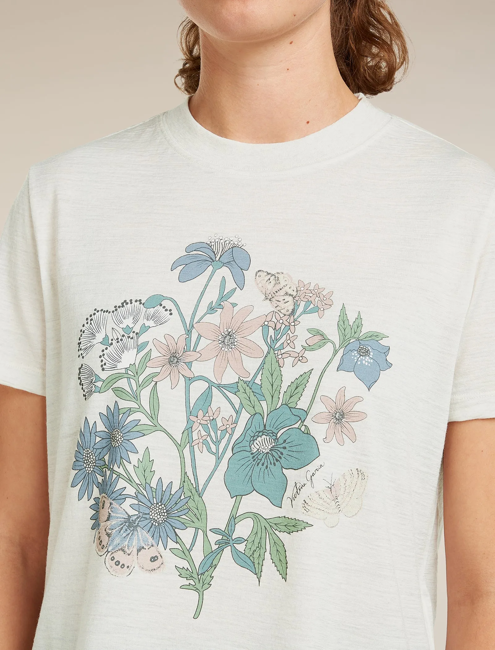 Women's Merino 150 Tech Lite Short Sleeve Crop Tee NZ Flora sold by Icebreaker product image thumbnail 5