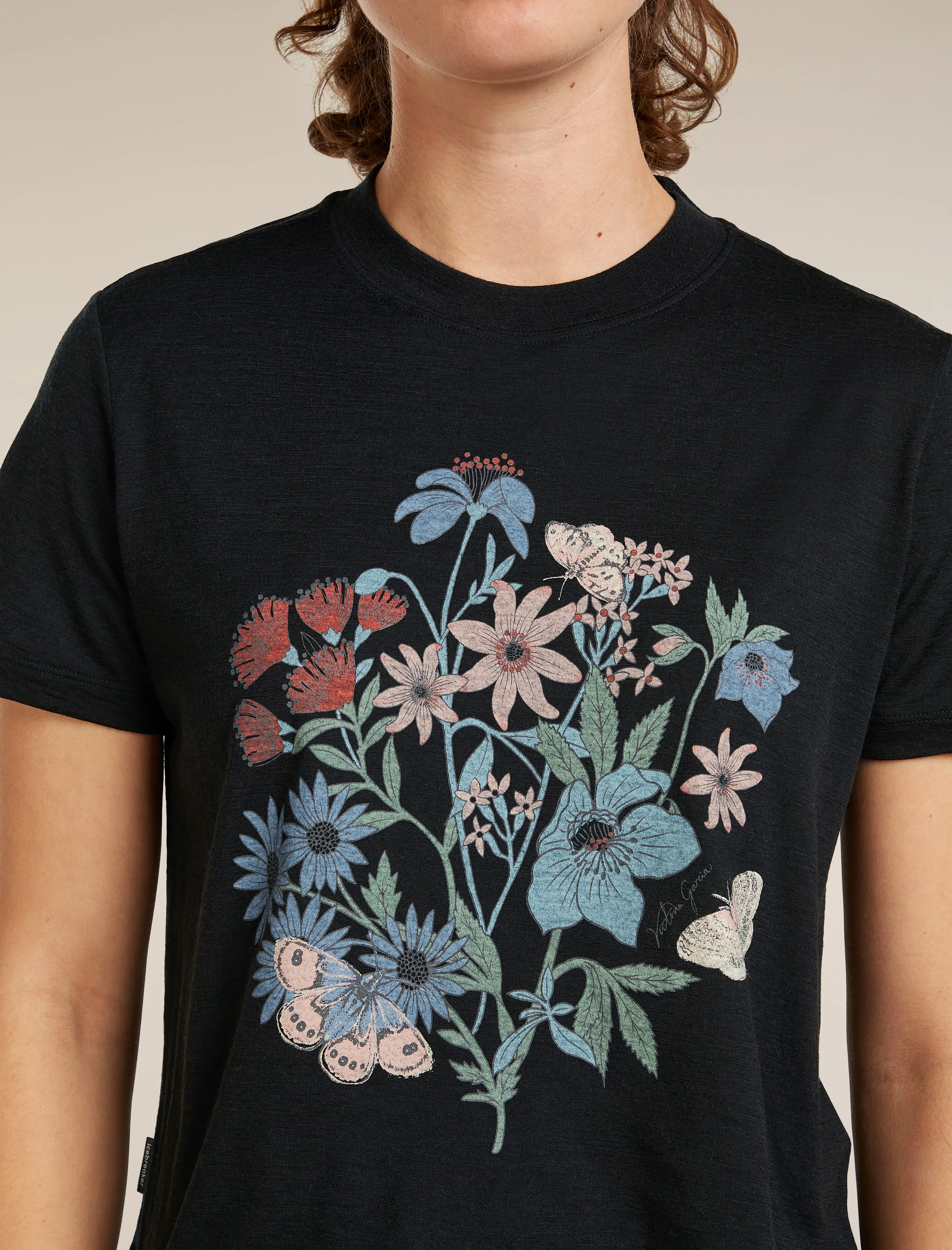 Women's Merino 150 Tech Lite Short Sleeve Crop Tee NZ Flora sold by Icebreaker product image thumbnail 5