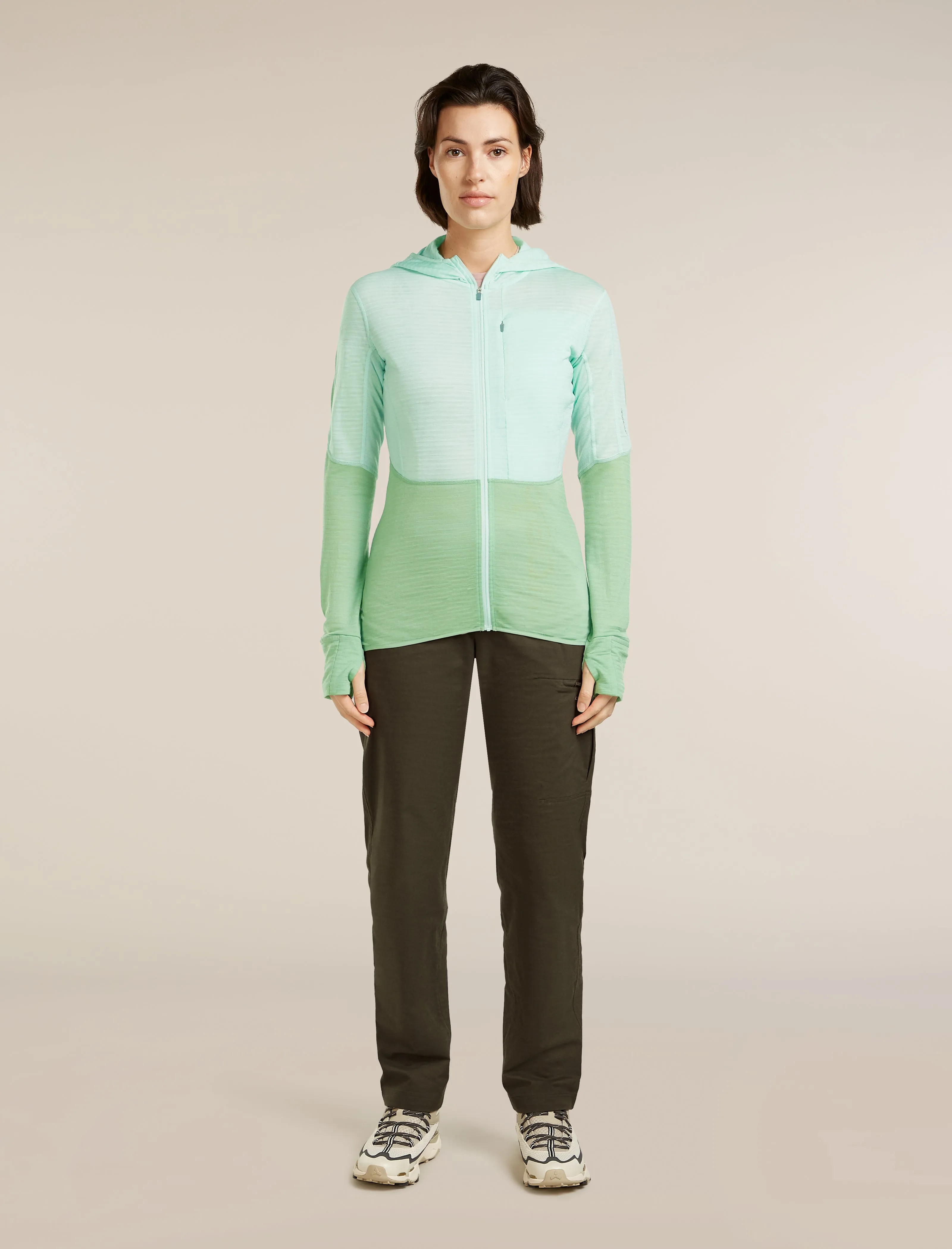 Women's Merino Blend 200 RealFleece™ Descender Long Sleeve Zip Hoodie sold by Icebreaker product image thumbnail 3