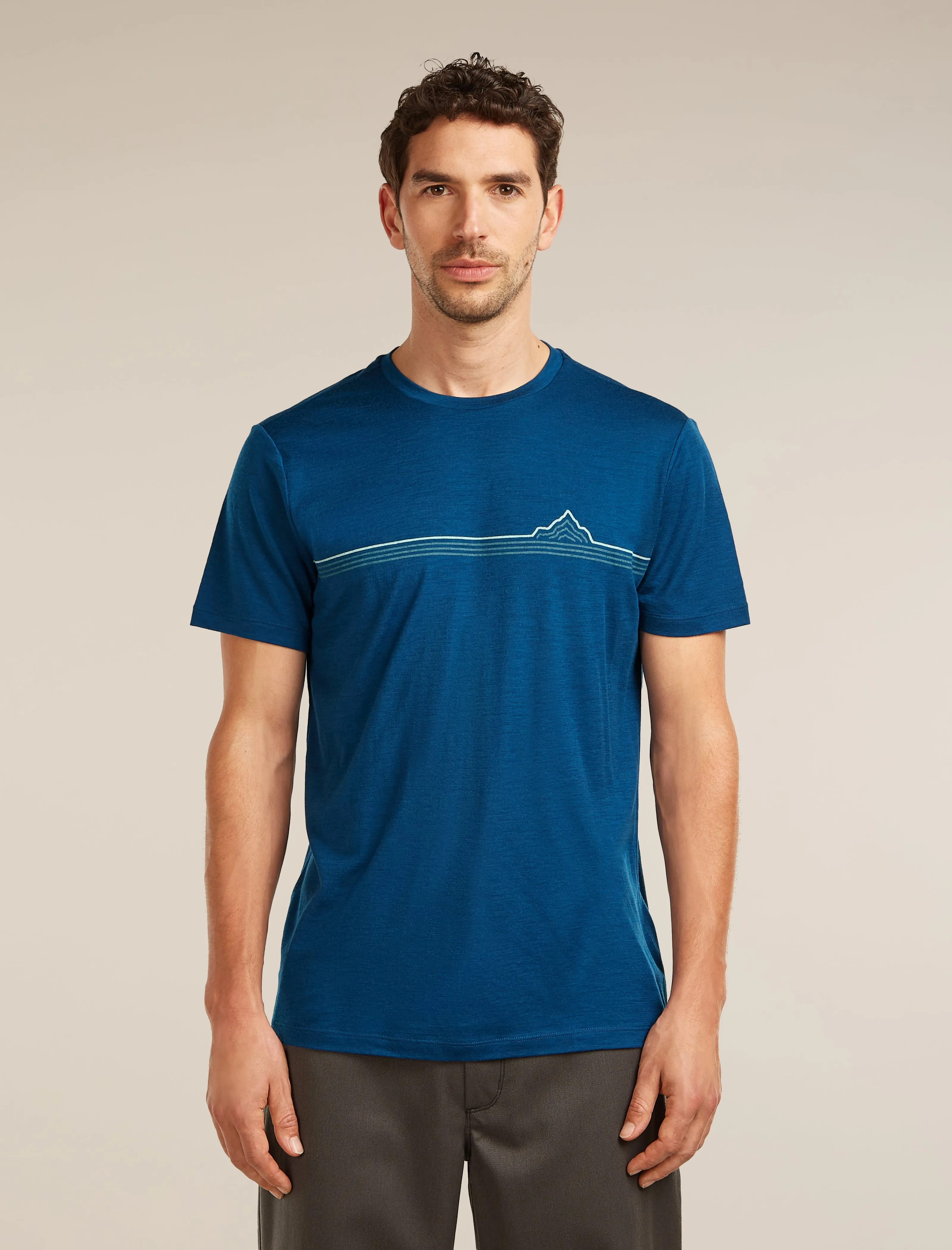 Men's Merino 150 Tech Lite Short Sleeve Tee Range Stripes sold by Icebreaker
